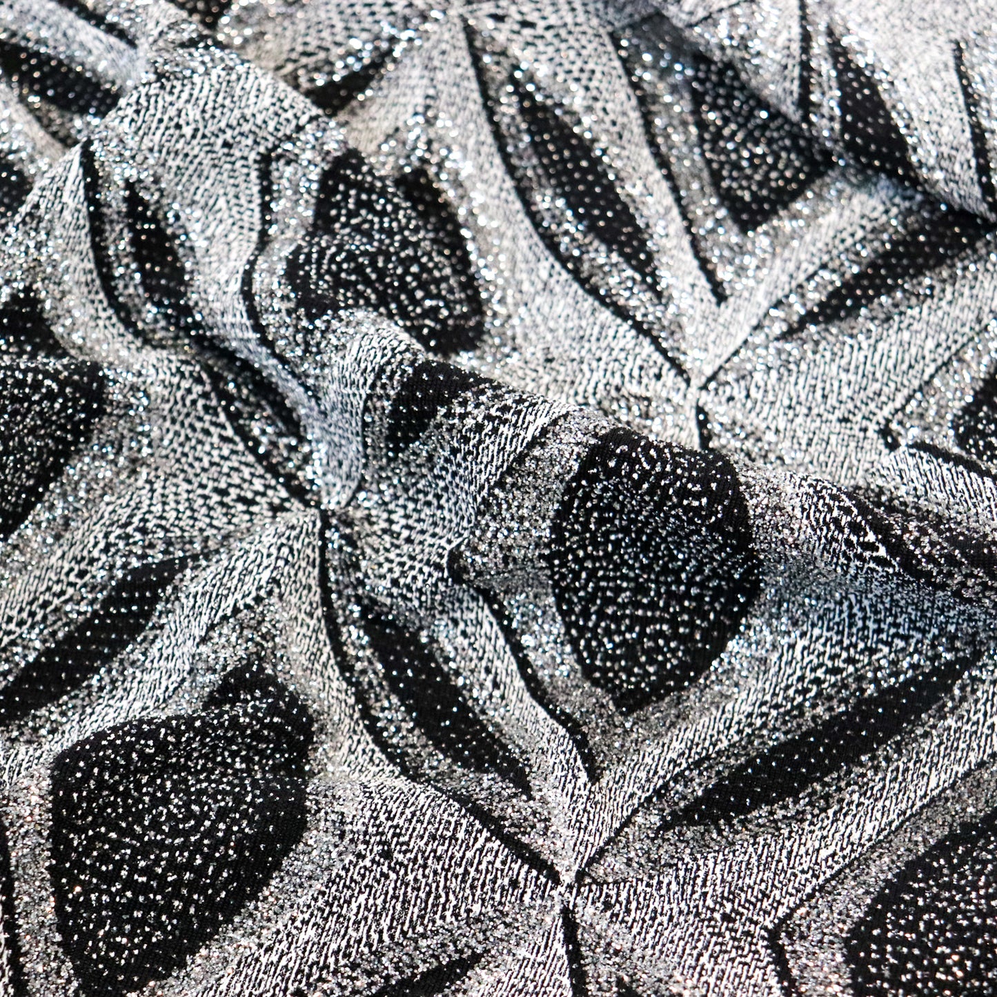 Black Silver Glitter Lurex