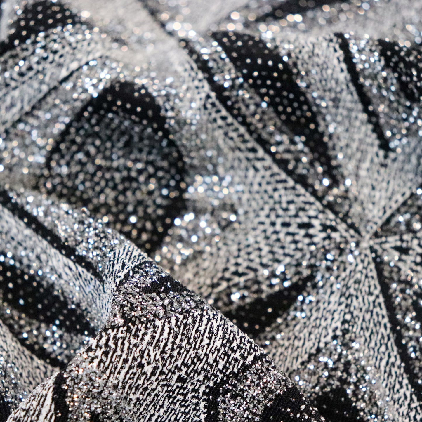 Black Silver Glitter Lurex