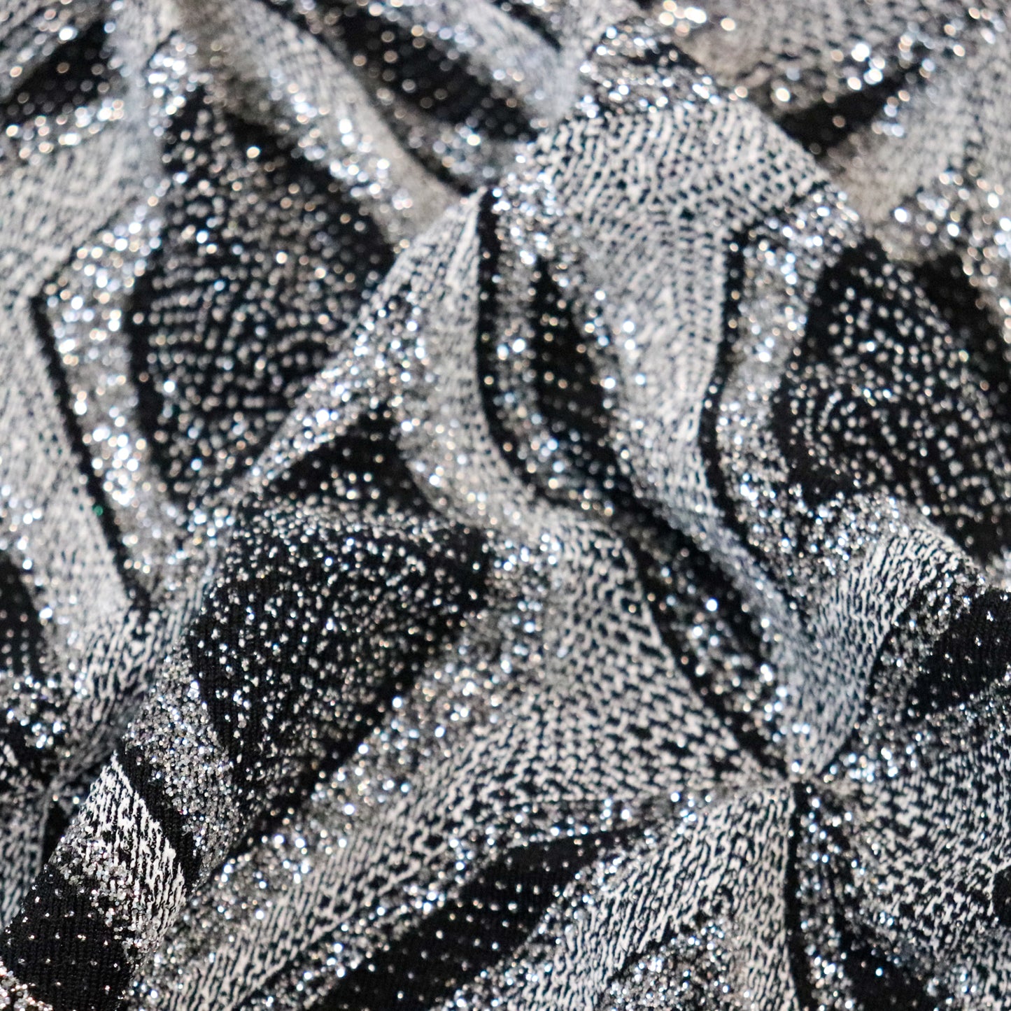 Black Silver Glitter Lurex