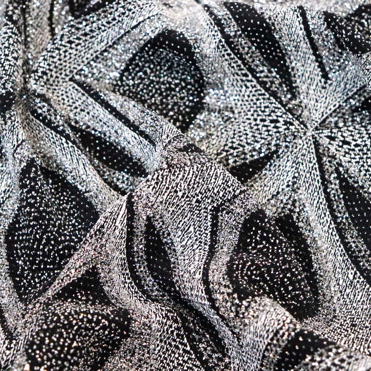 Black Silver Glitter Lurex