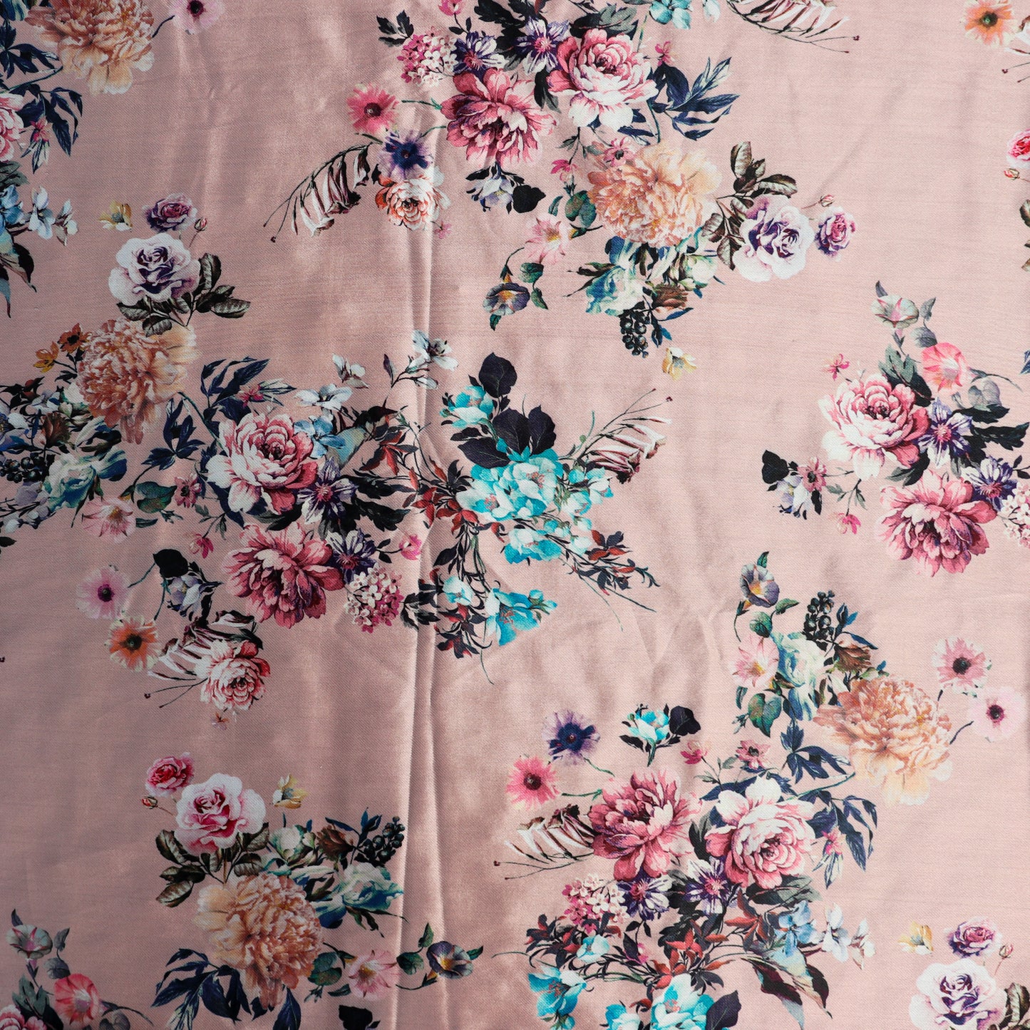 Dusty Pink Floral Bengaline Fabric