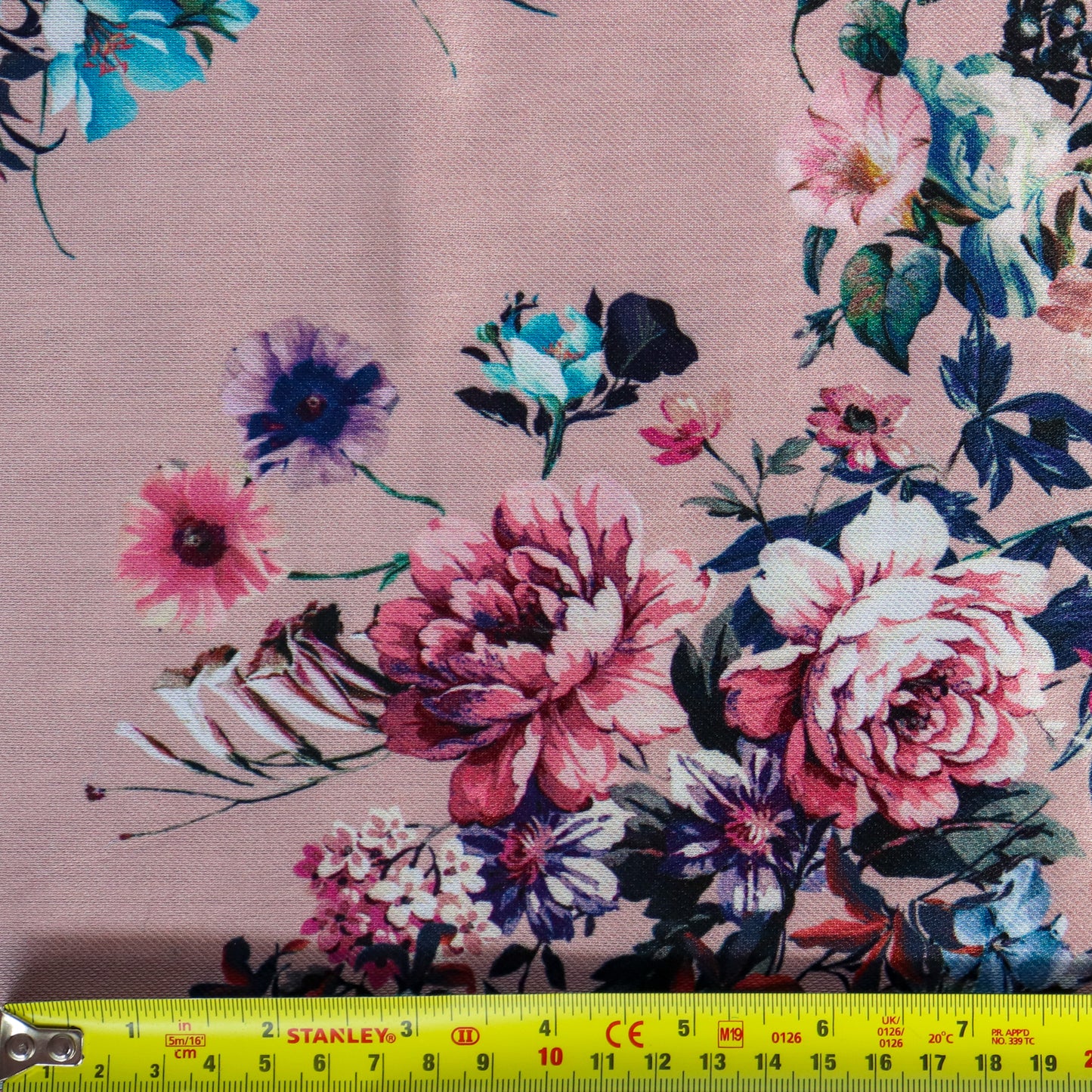 Dusty Pink Floral Bengaline Fabric