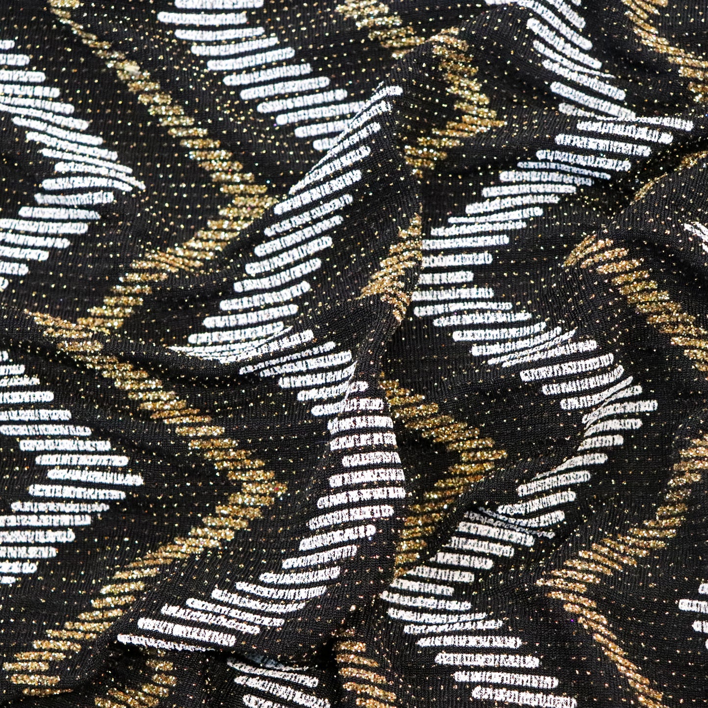Gold Silver Zig Zag Glitter Lurex