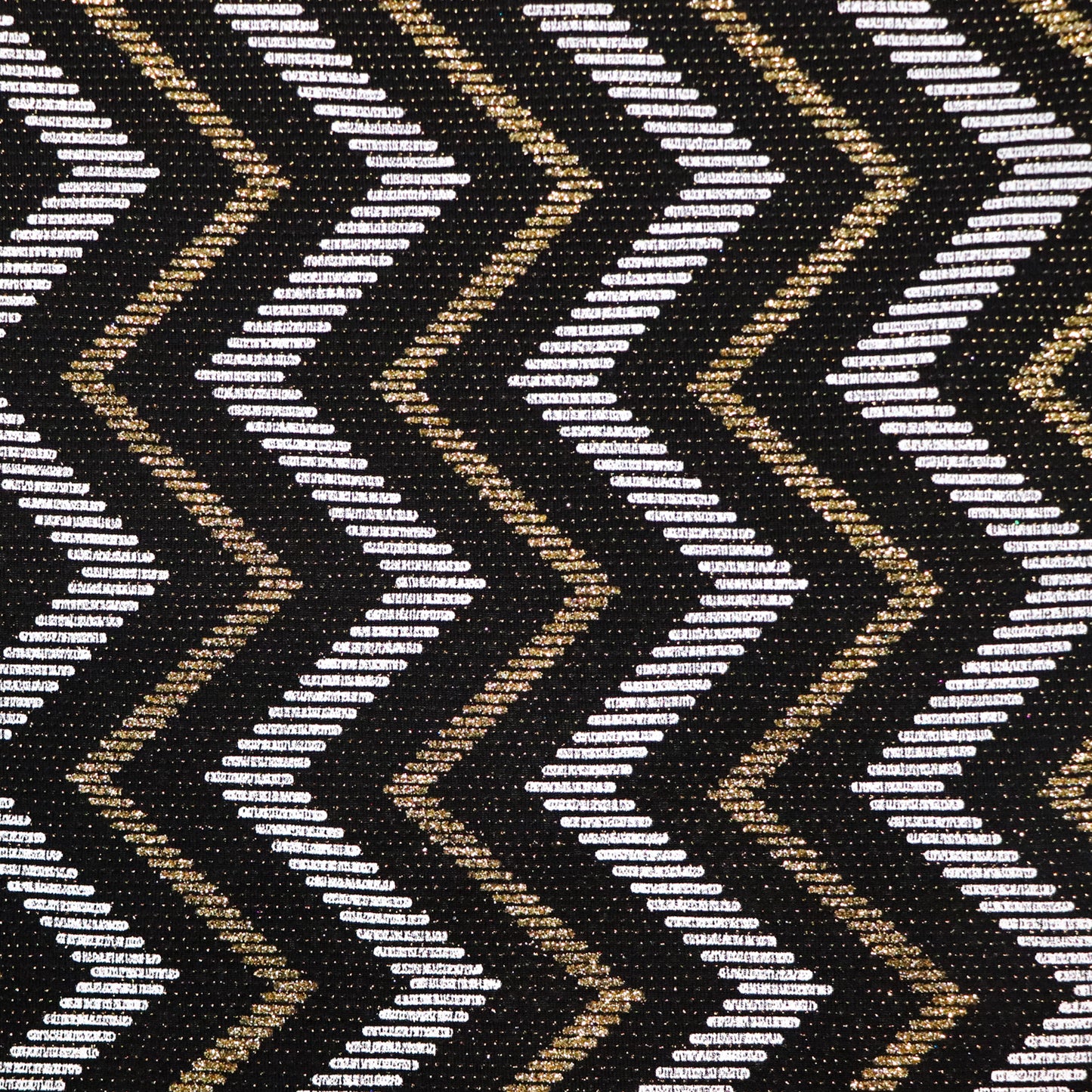 Gold Silver Zig Zag Glitter Lurex