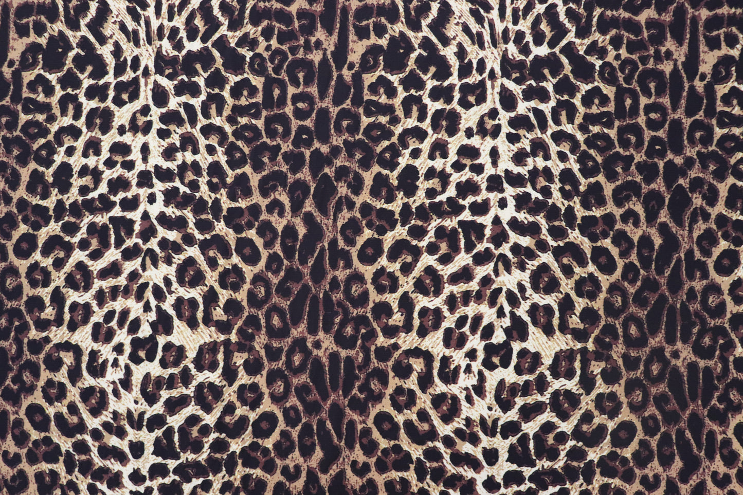 Brown Leopard Print Bubble Crepe Fabric