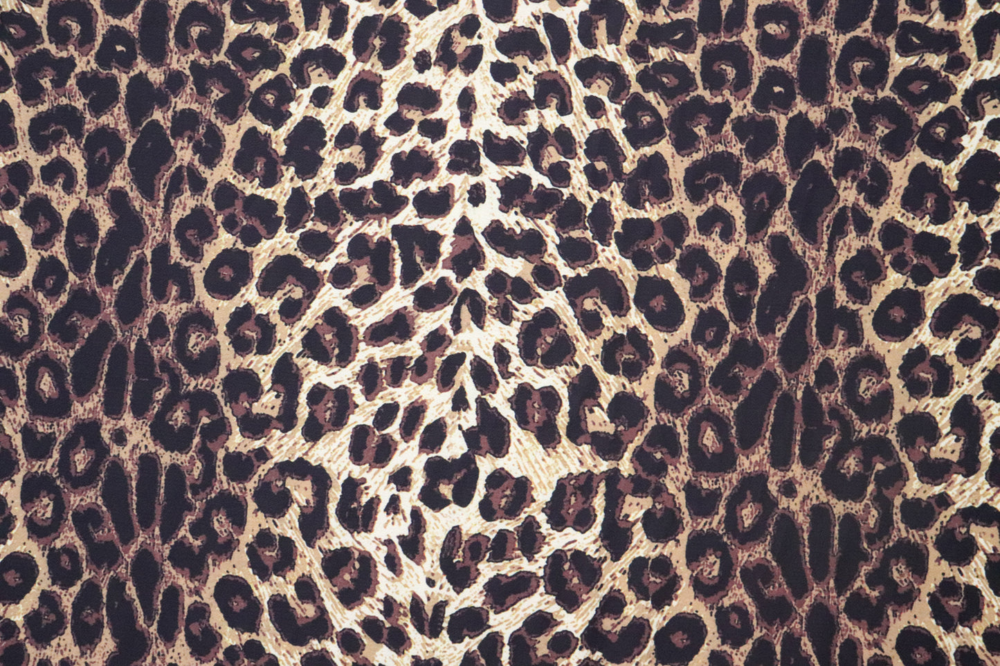 Brown Leopard Print Bubble Crepe Fabric