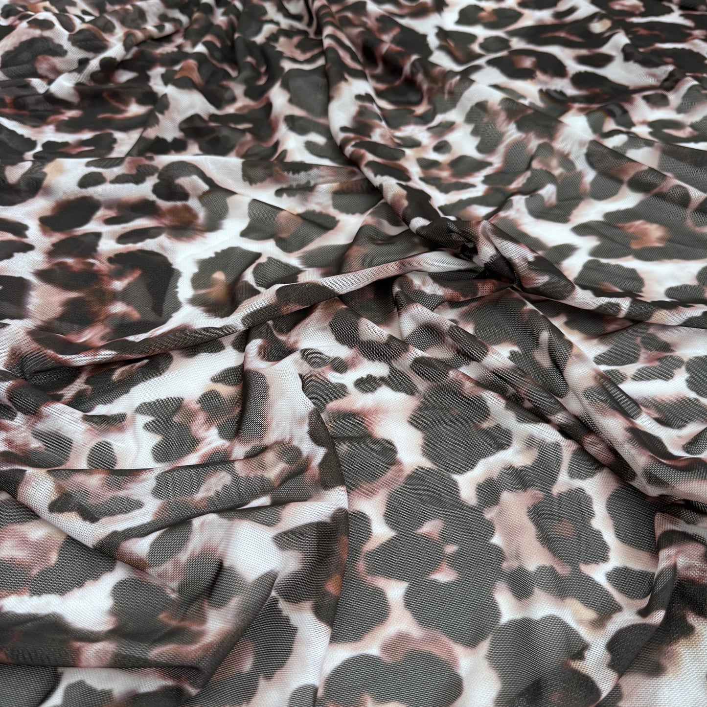 FS1270 Leopard Spots Print Jersey Stretch Power Mesh Fabric
