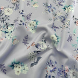 FS1242 Plumeria Floral Print Scuba Stretch Knit Fabric Lilac