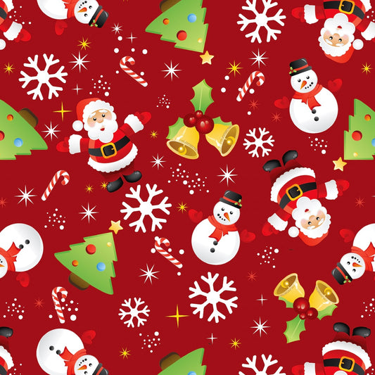 Red Christmas Fabric