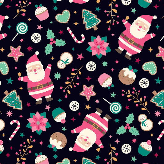 Santa & Sweets Christmas Fabric