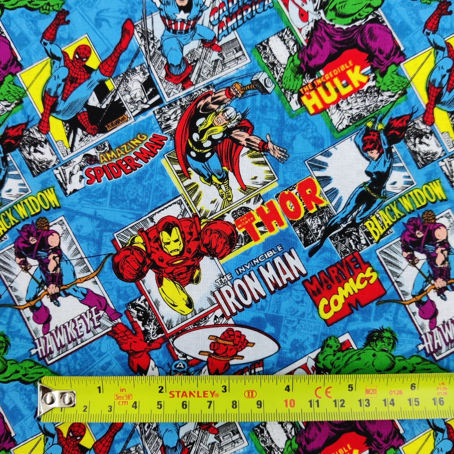 Marvel Characters Hulk Iron Man Cotton Fabric 0.85 Metres