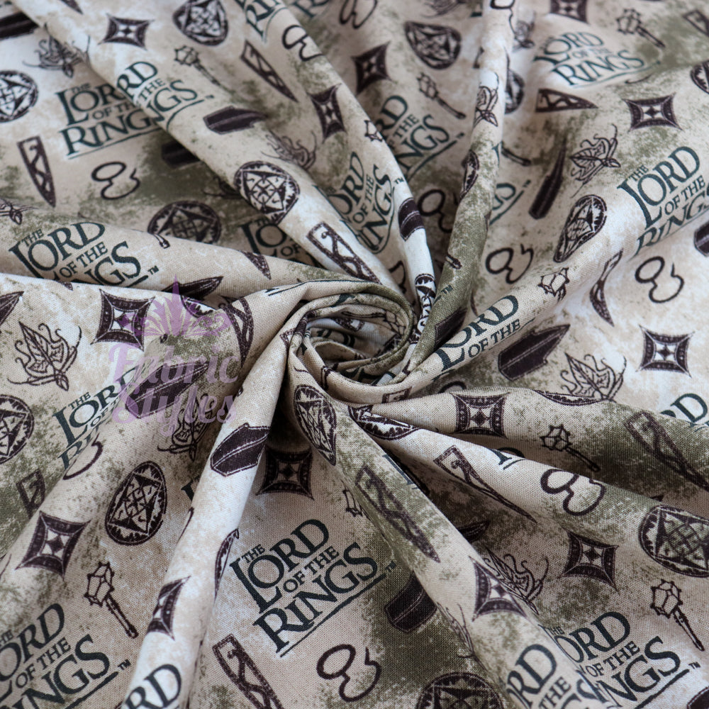 Lord of the Rings Icons Cotton Fabric 0.7 Metres