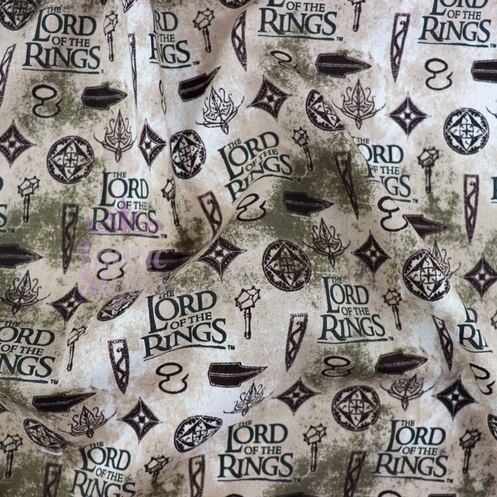 Lord of the Rings Icons Cotton Fabric 0.7 Metres