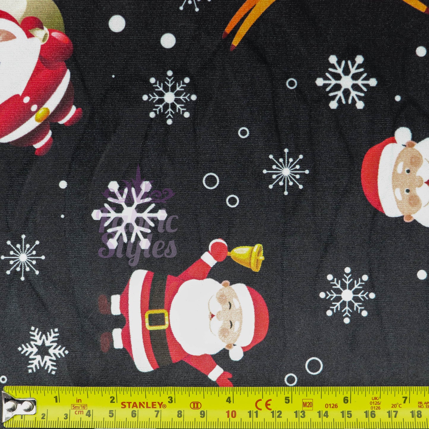 Santa Reindeer Christmas Velvet Fabric