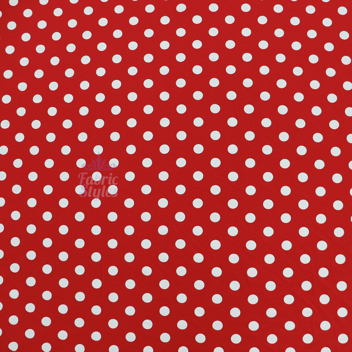 14mm Red Polka Dot Viscose Elastane Fabric