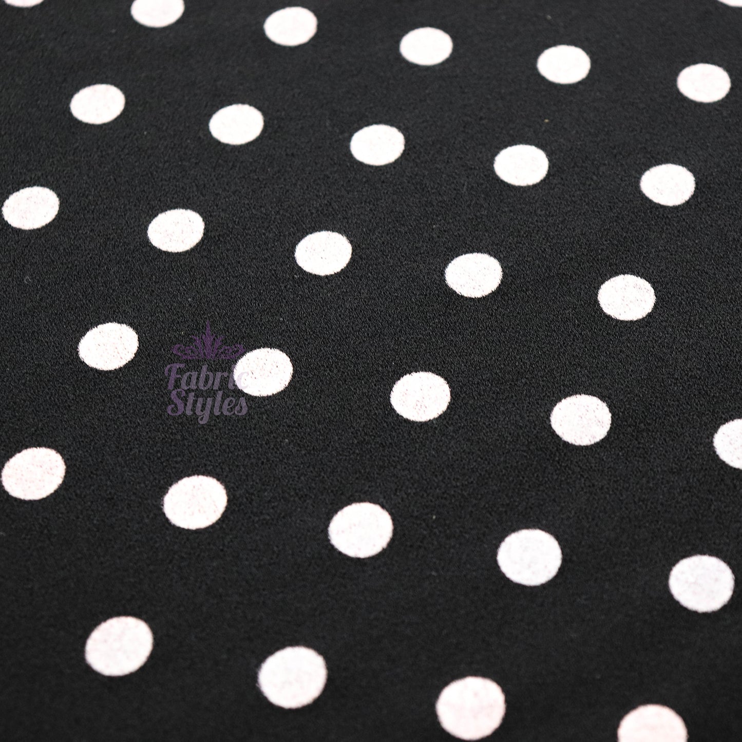 10mm Black And White Polka Dot Scuba Crepe