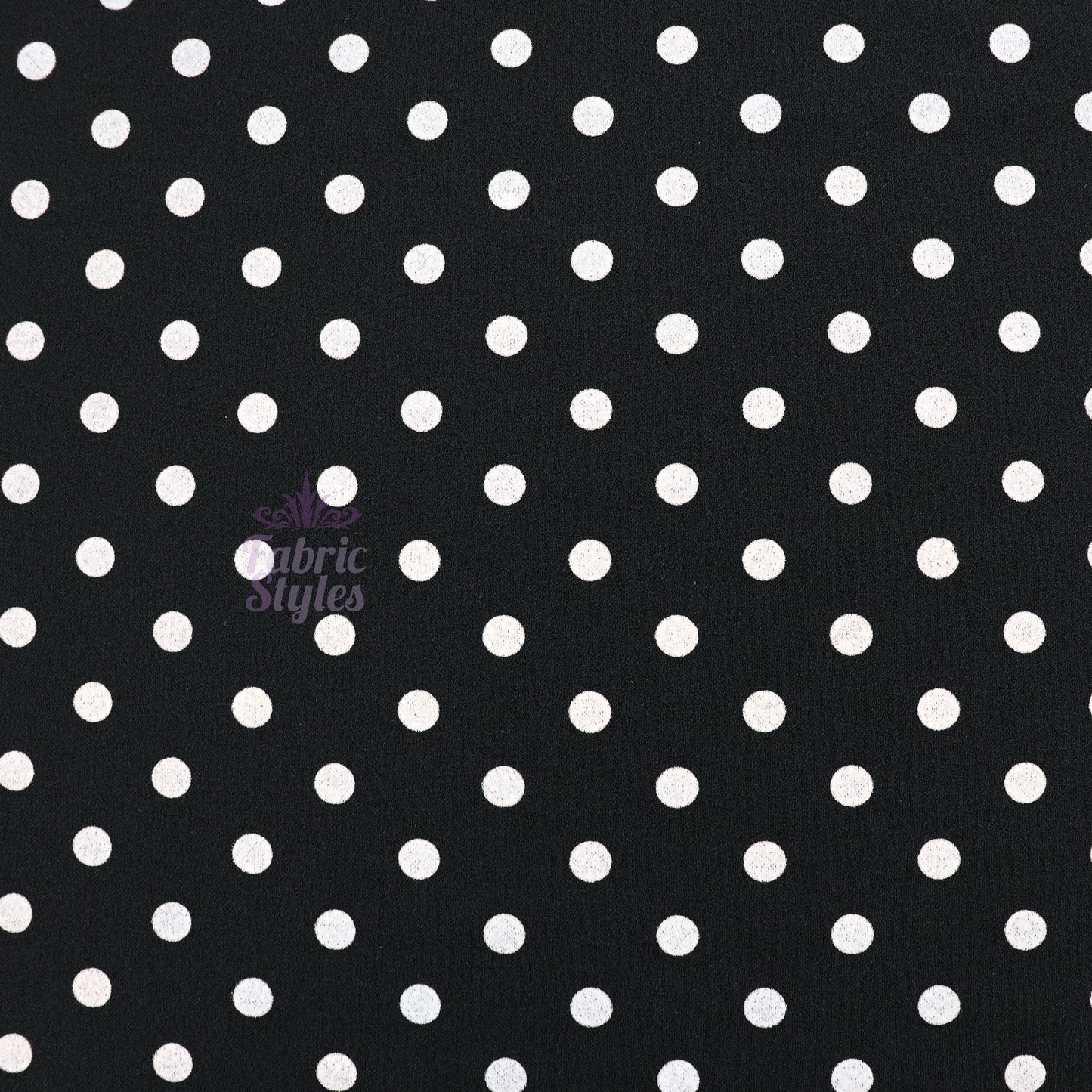 10mm Black And White Polka Dot Scuba Crepe