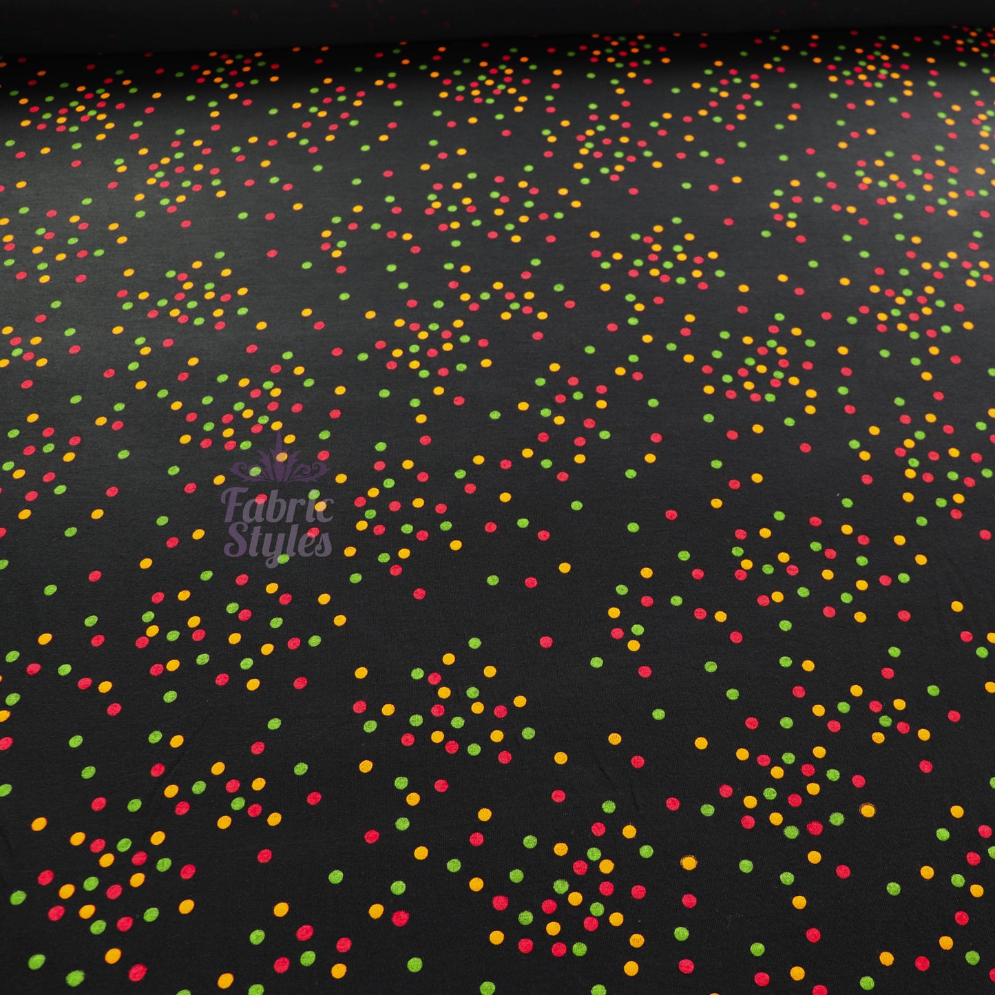 5mm Multi Polka Dot Viscose Elastane Fabric