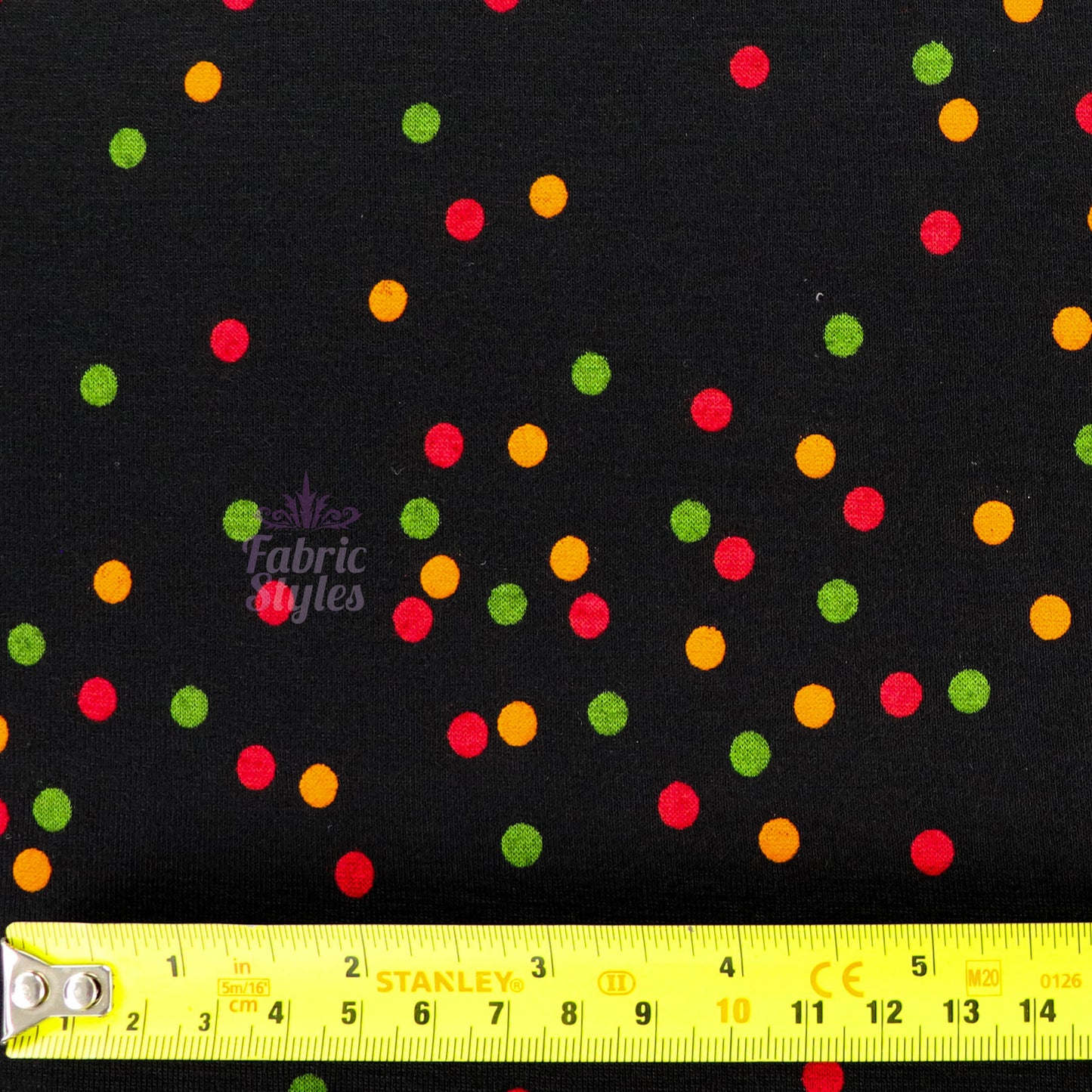 5mm Multi Polka Dot Viscose Elastane Fabric