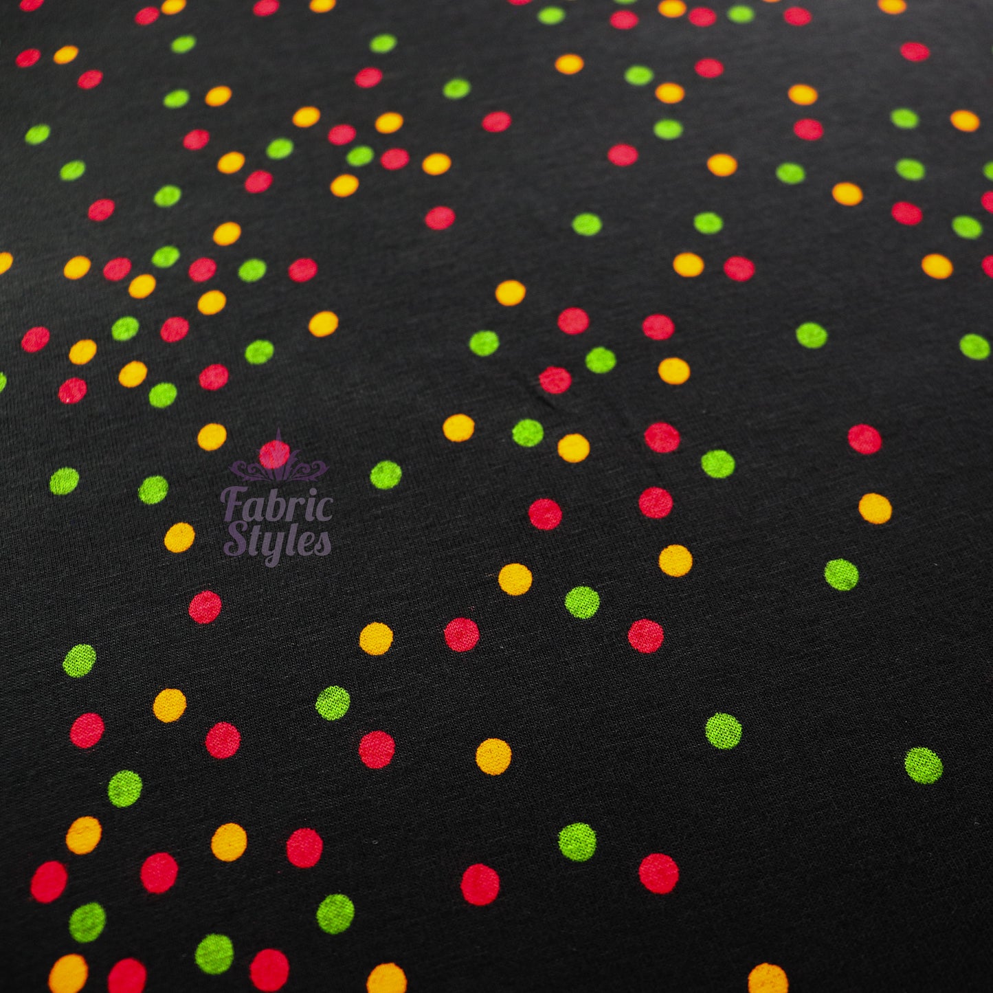 5mm Multi Polka Dot Viscose Elastane Fabric