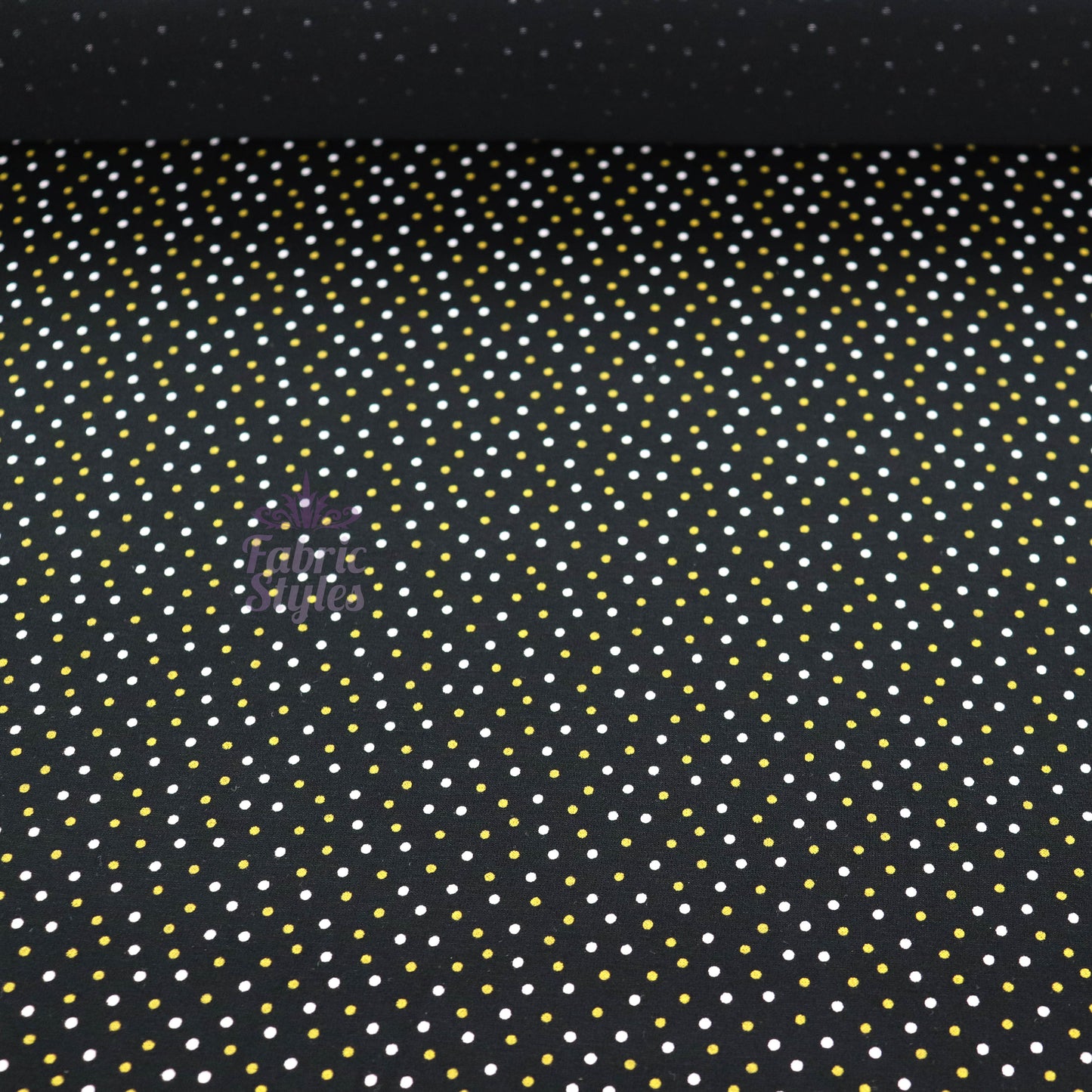 2mm White Gold Polka Dot Viscose Elastane Fabric