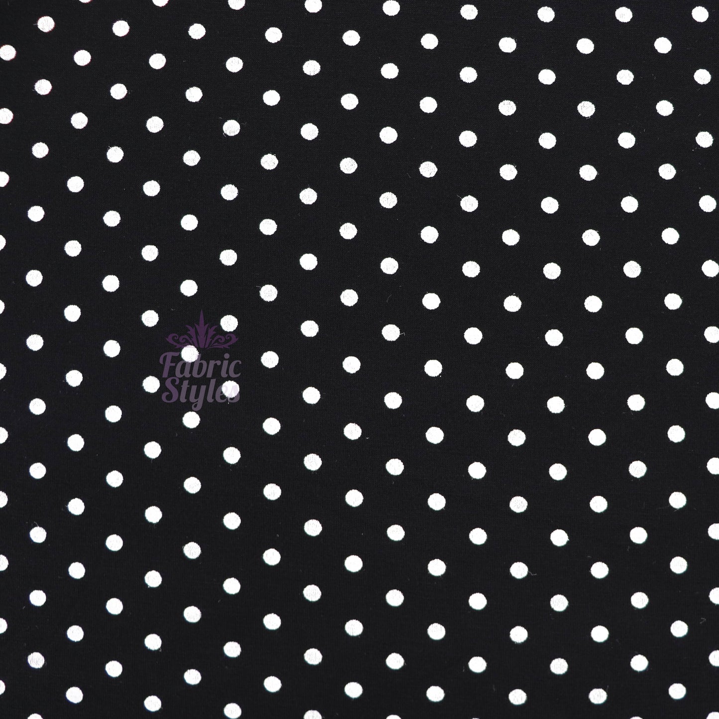 5mm Black White Polka Dot Viscose Elastane Fabric