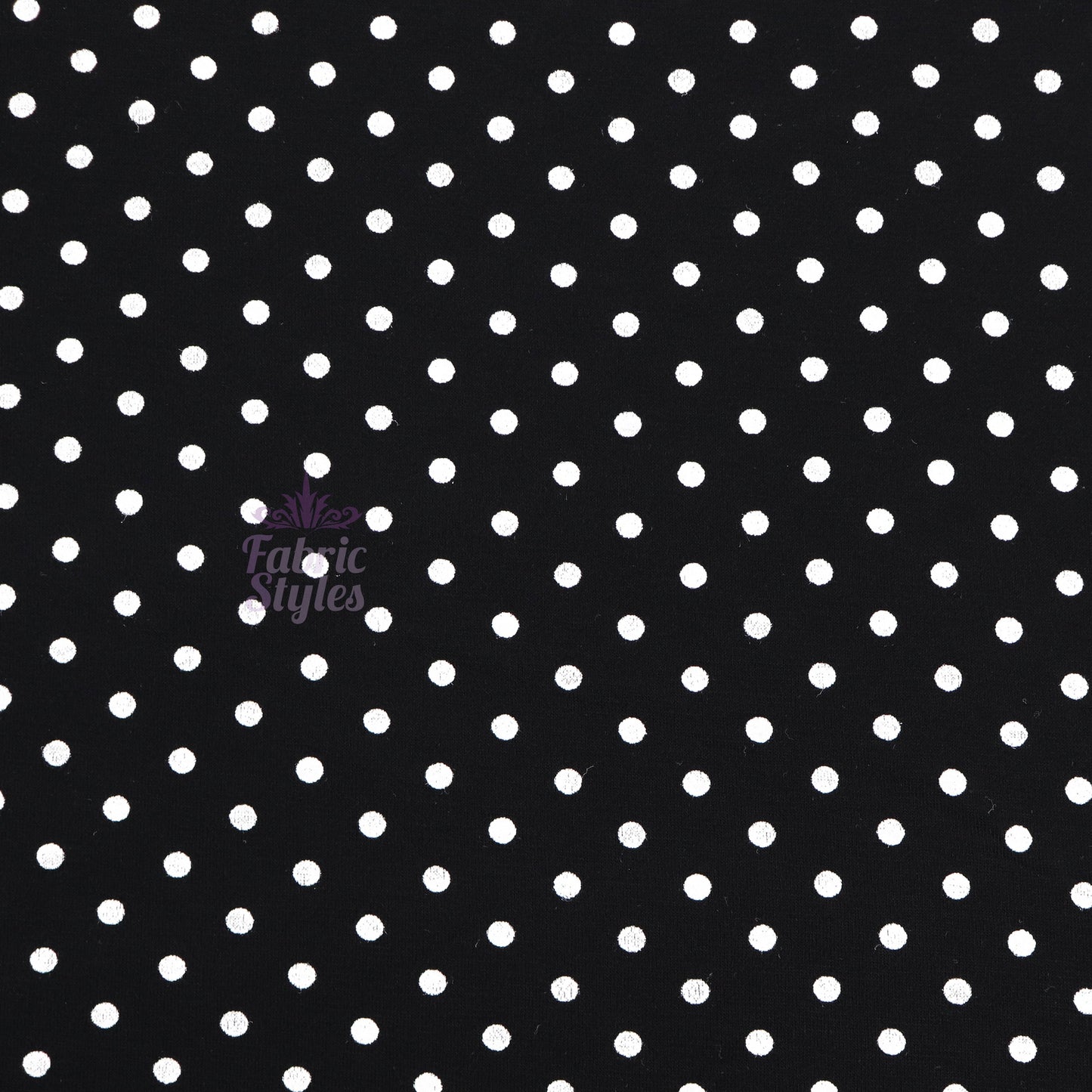 5mm Black White Polka Dot Viscose Elastane Fabric