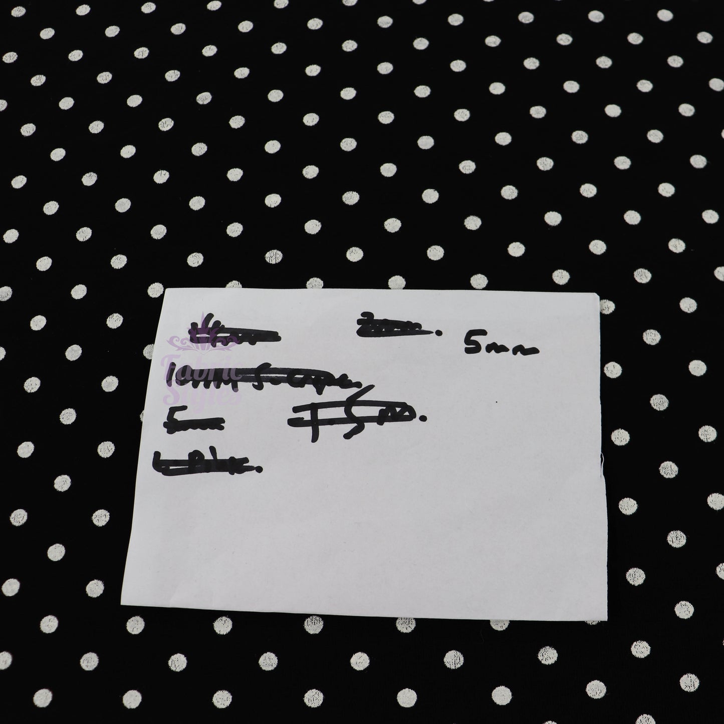 5mm Black White Polka Dot Viscose Elastane Fabric