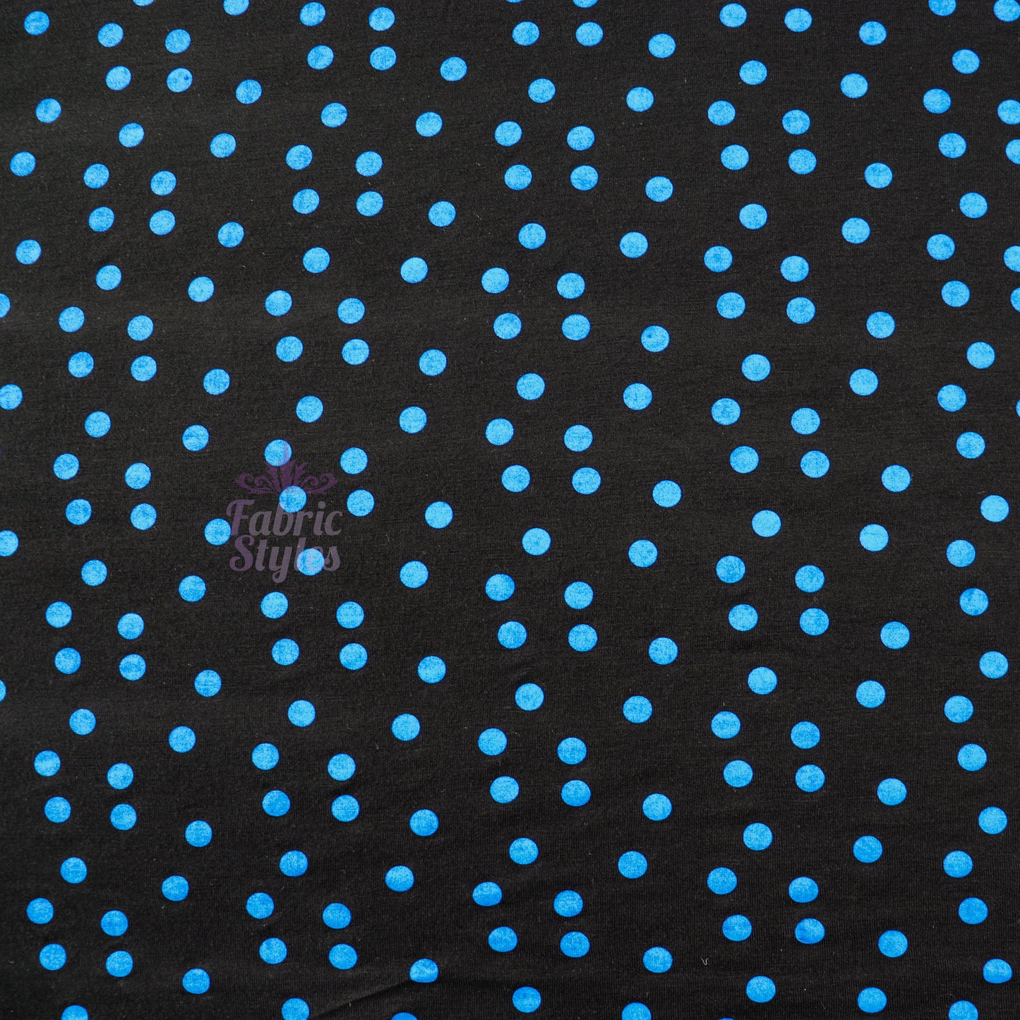 10mm Royal Blue Polka Dot Viscose Elastane Fabric