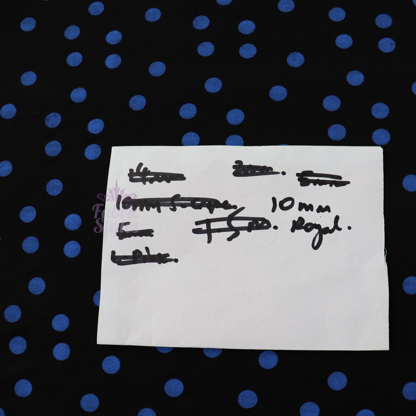 10mm Royal Blue Polka Dot Viscose Elastane Fabric