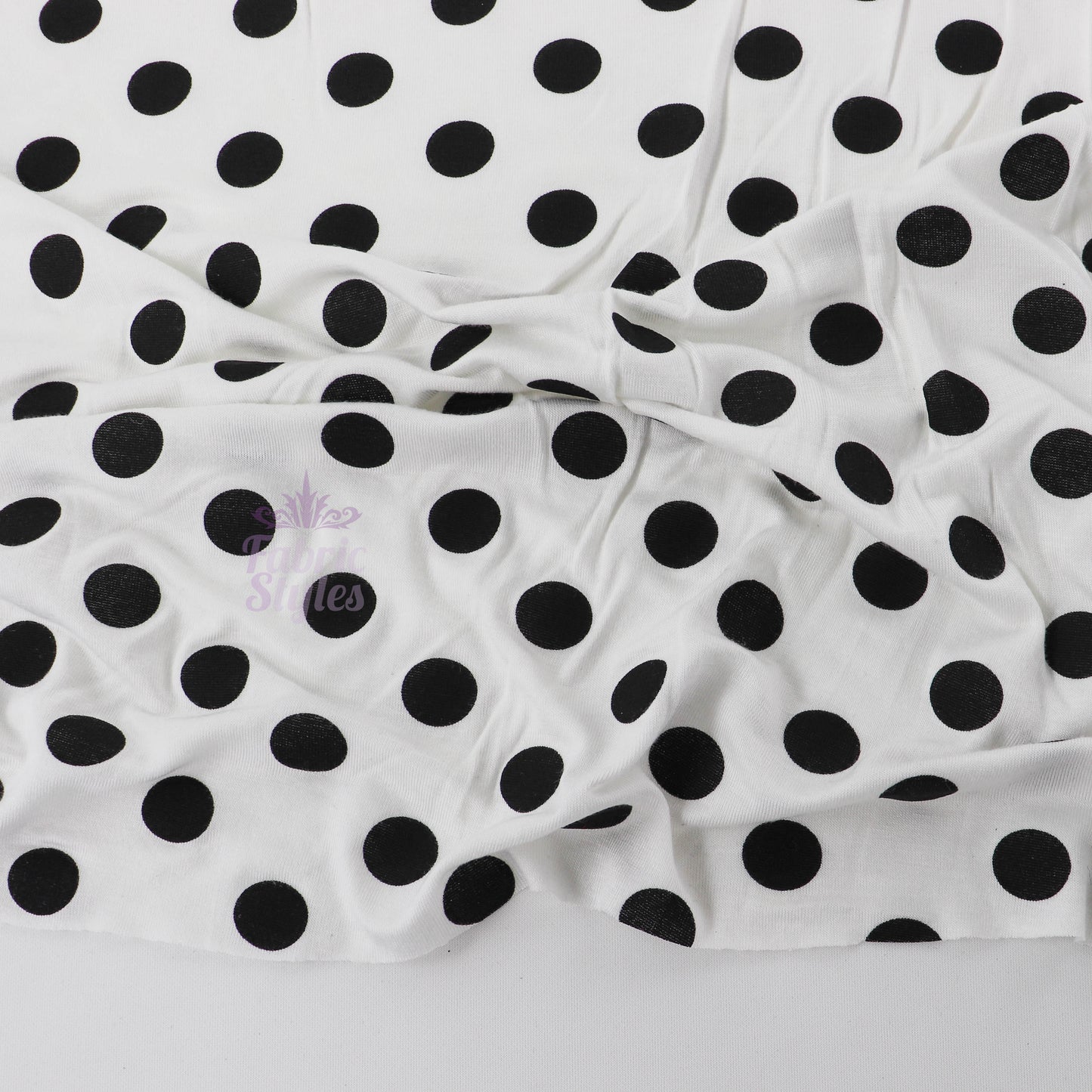18mm White and Black Polka Dot Viscose Elastane