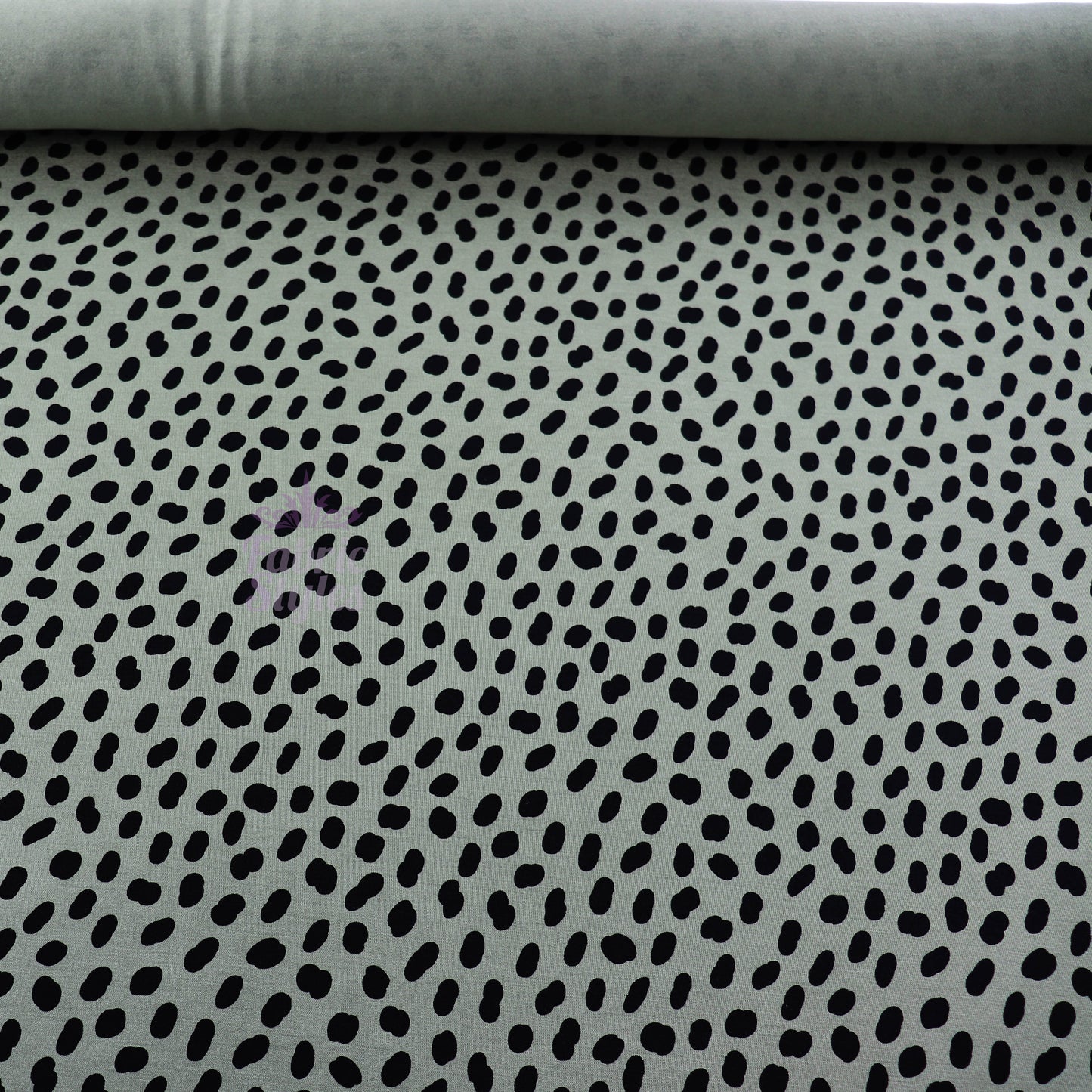 Khaki Black Spots Viscose Elastane