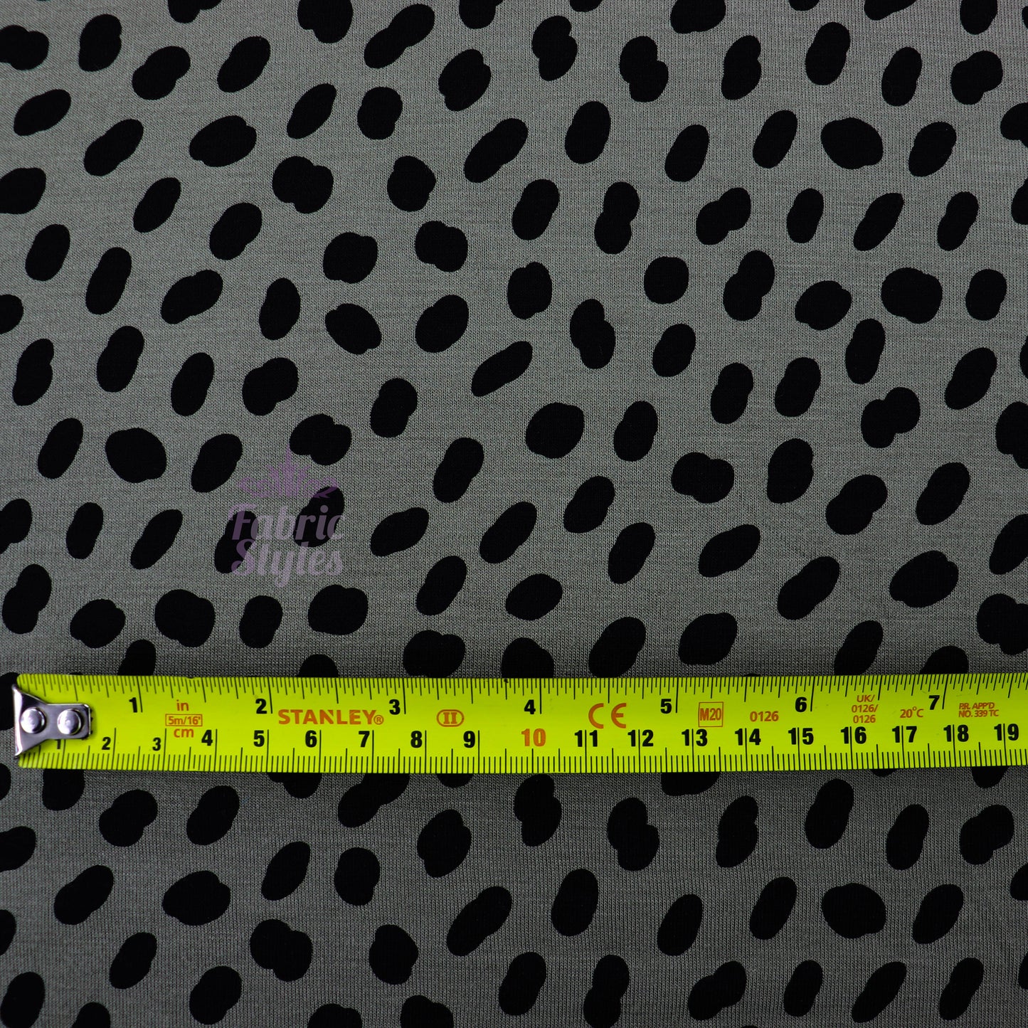 Khaki Black Spots Viscose Elastane