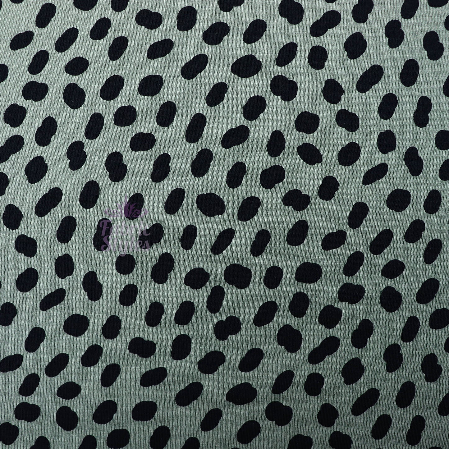 Khaki Black Spots Viscose Elastane