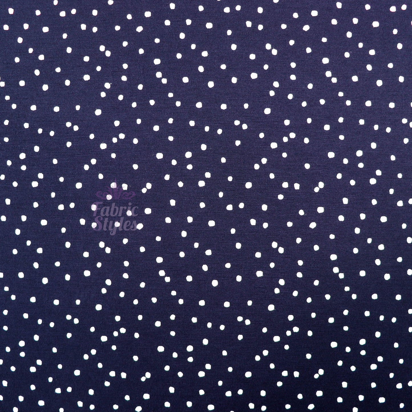 3mm Navy Polka Viscose Elastane
