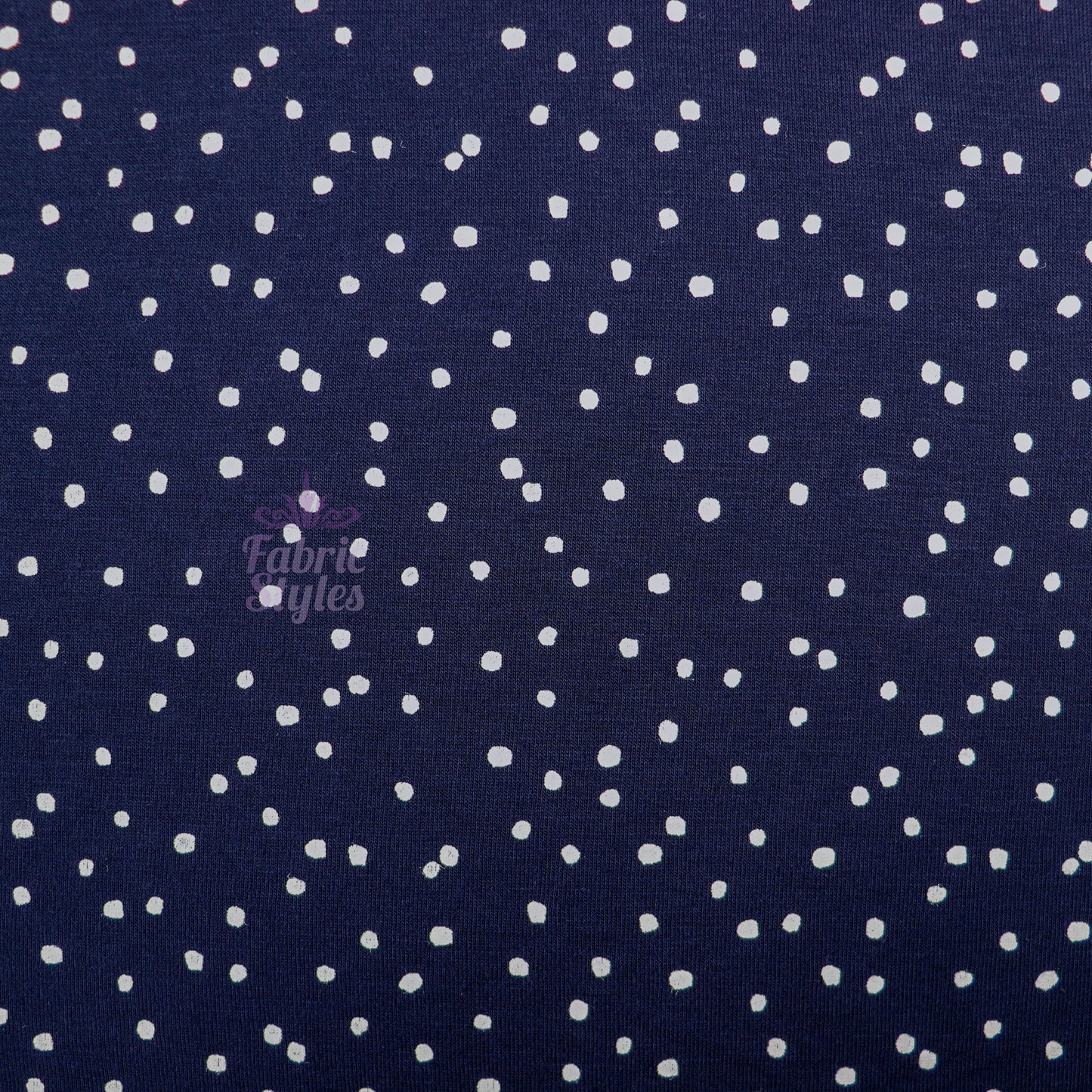 3mm Navy Polka Viscose Elastane
