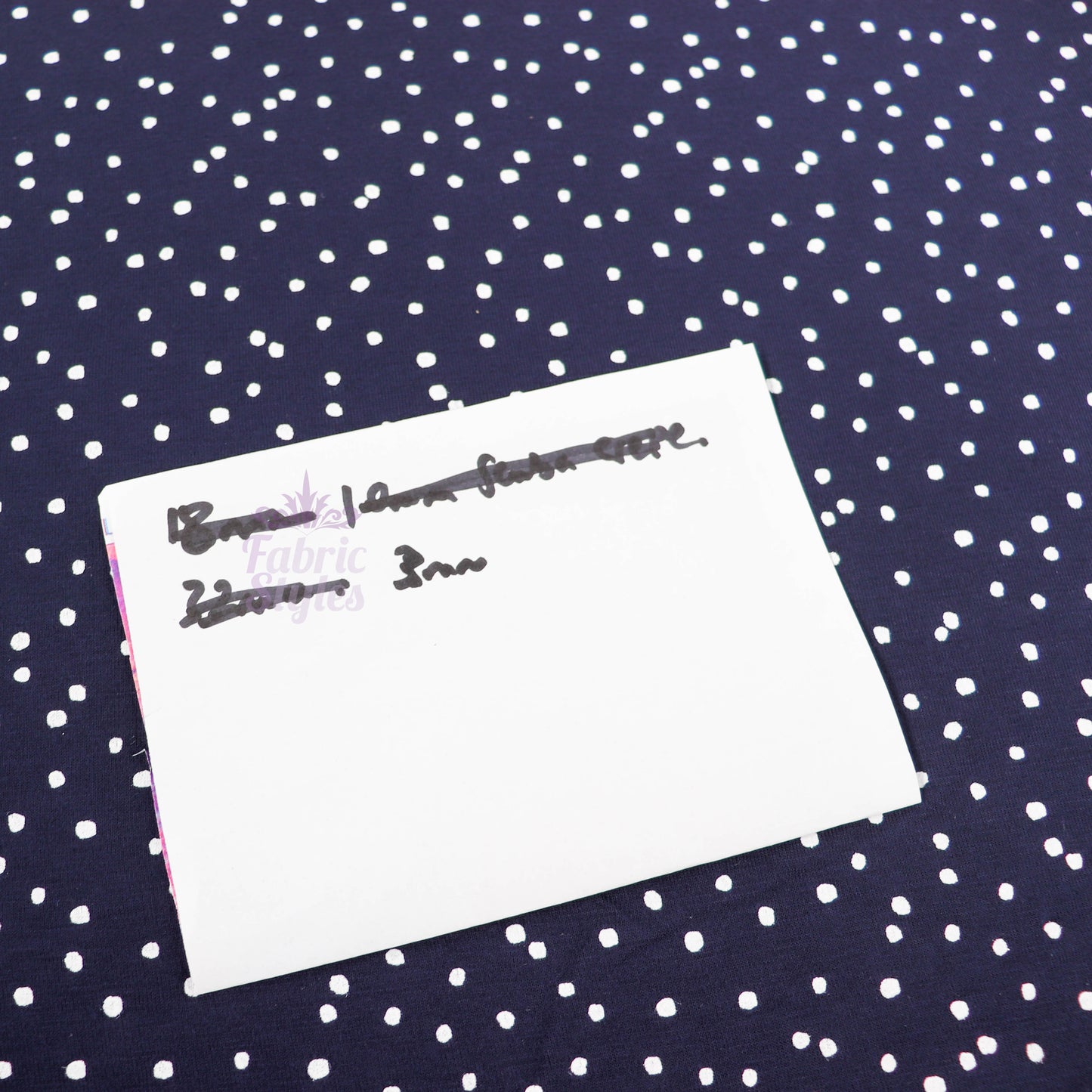 3mm Navy Polka Viscose Elastane