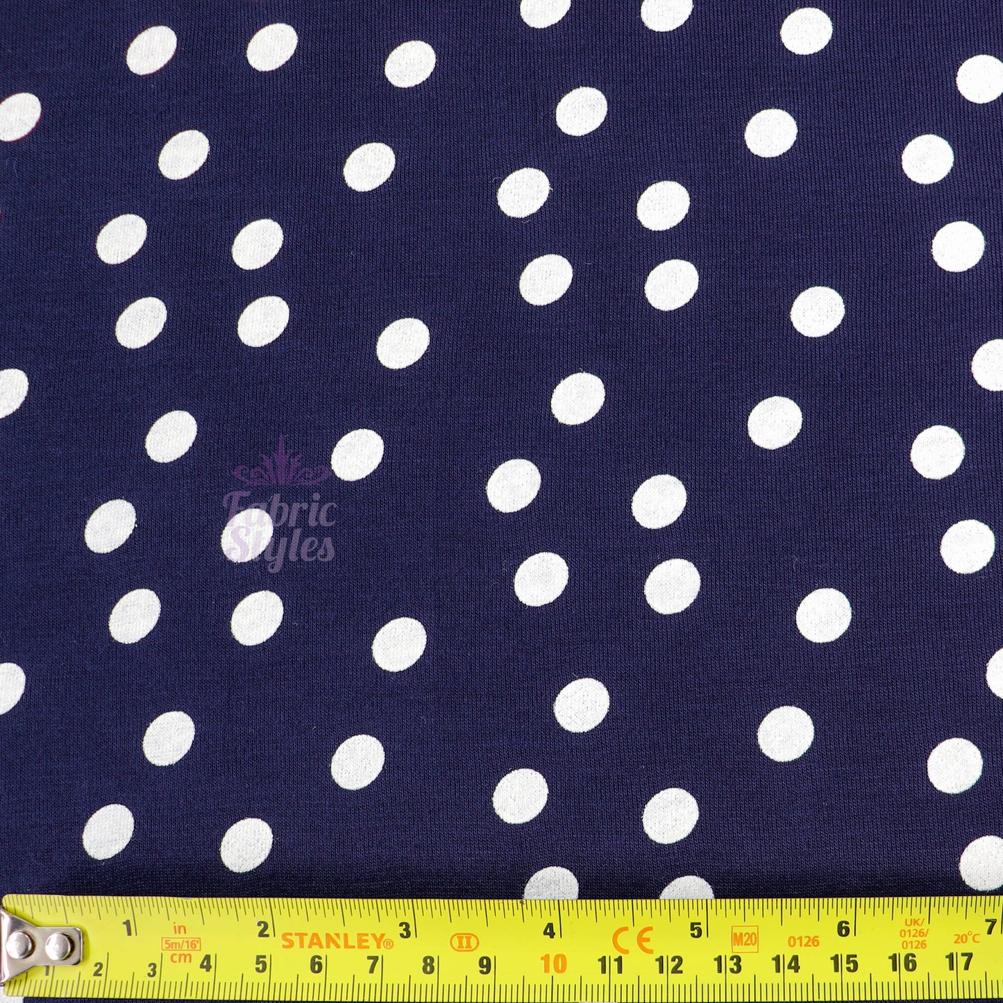 9mm Navy Polka Dot Viscose Elastane
