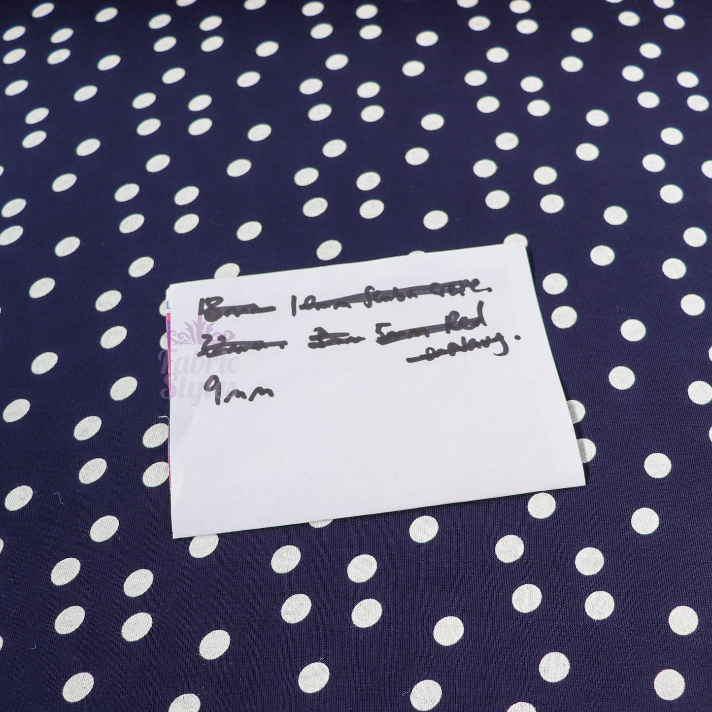 9mm Navy Polka Dot Viscose Elastane