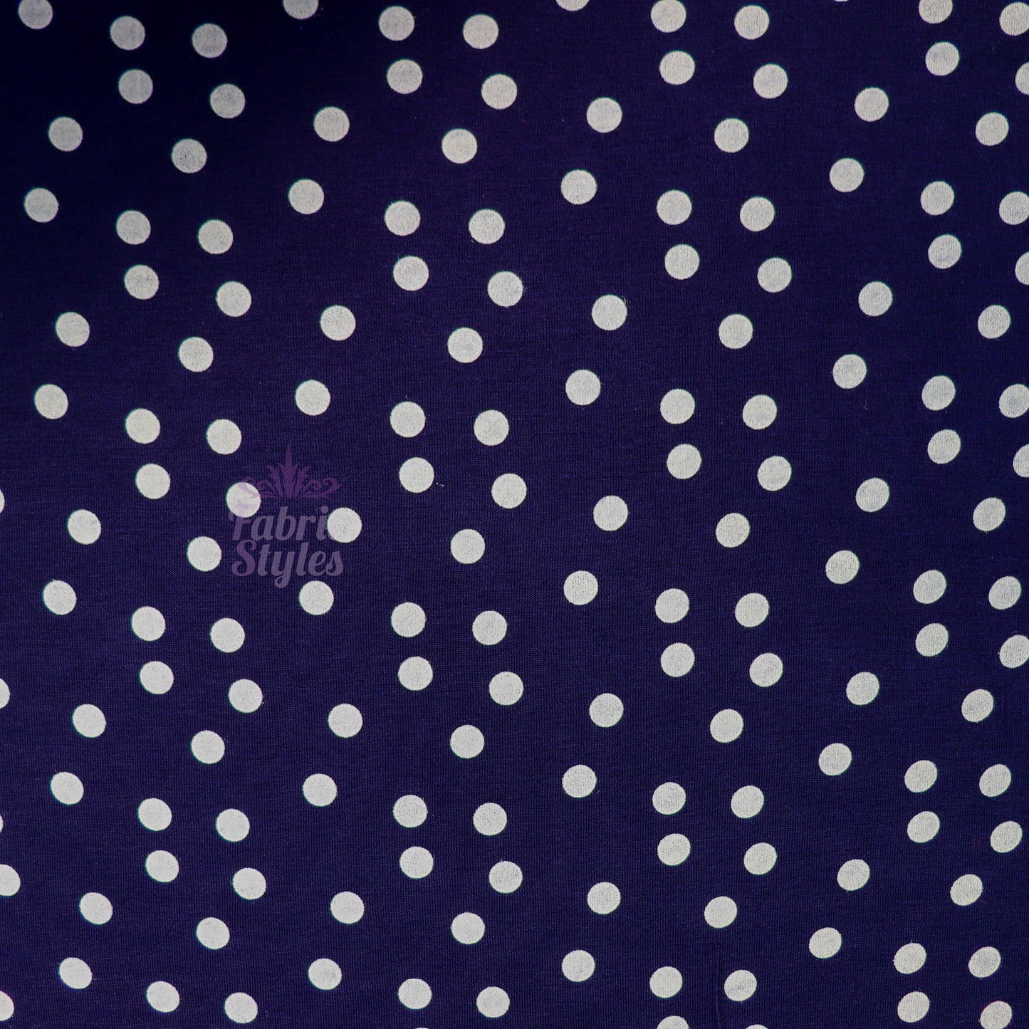 9mm Navy Polka Dot Viscose Elastane