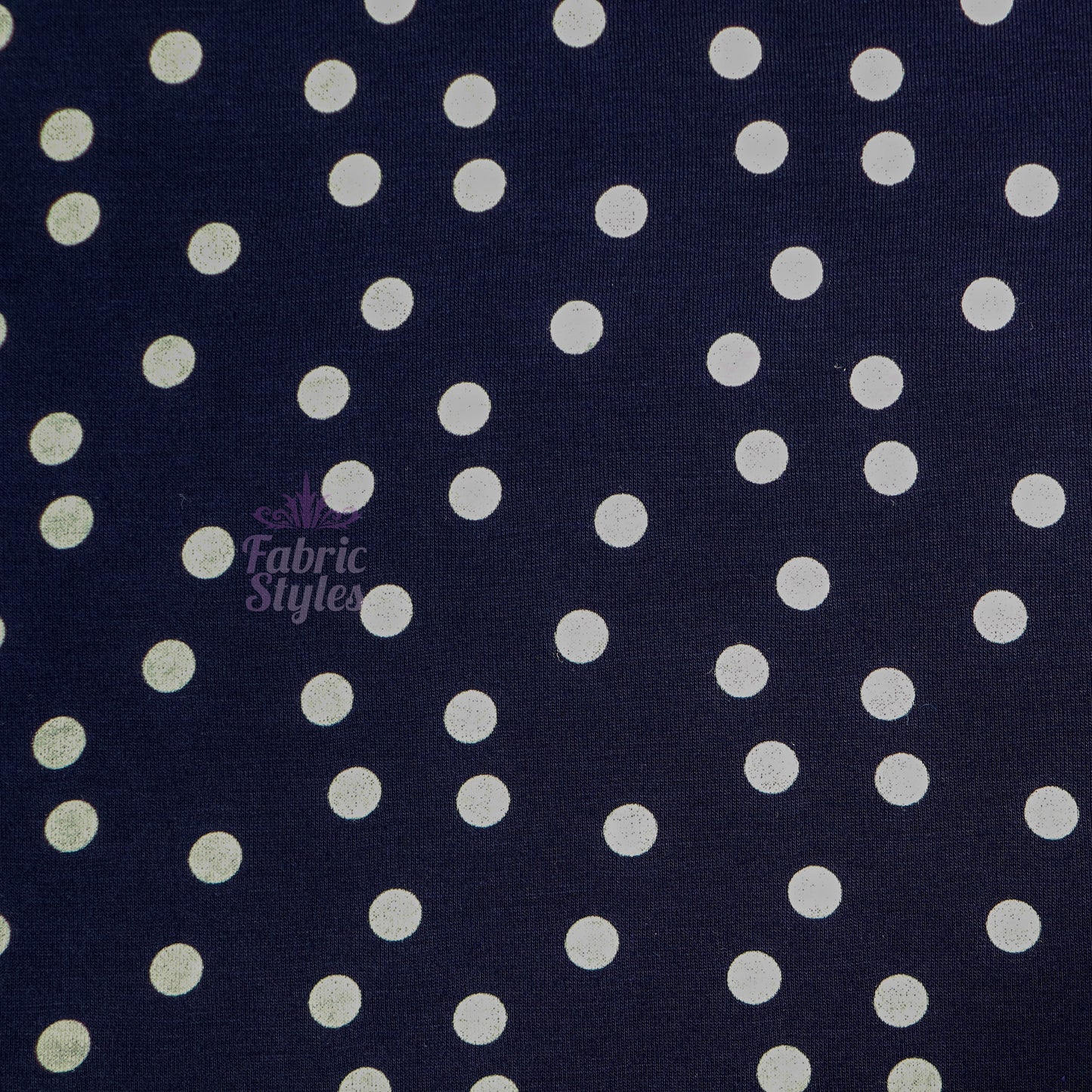 9mm Navy Polka Dot Viscose Elastane