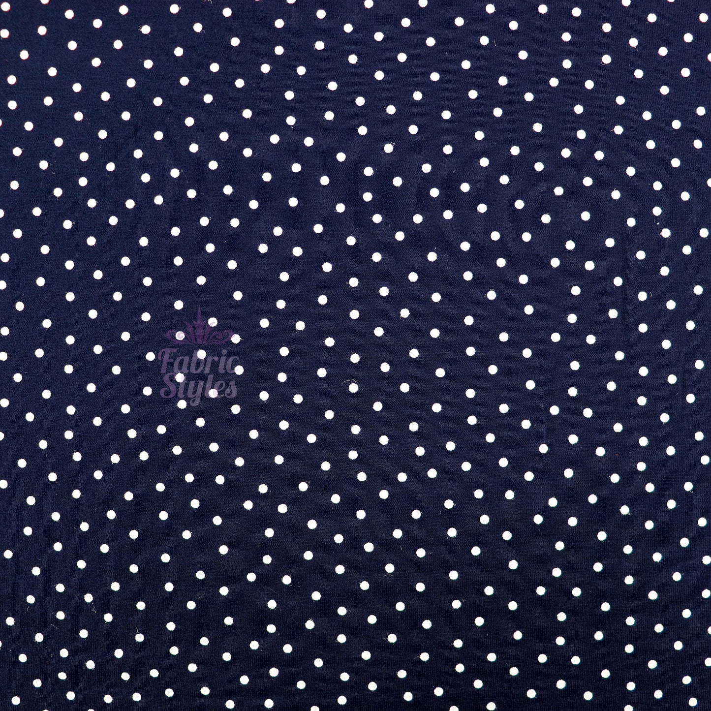 3mm Navy Polka Dot Viscose Elastane