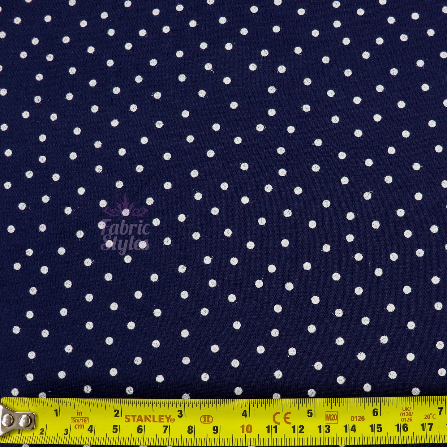 3mm Navy Polka Dot Viscose Elastane