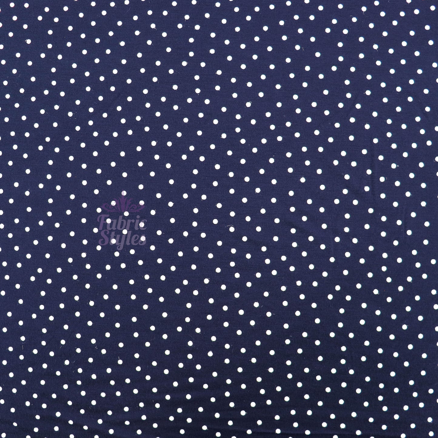 3mm Navy Polka Dot Viscose Elastane