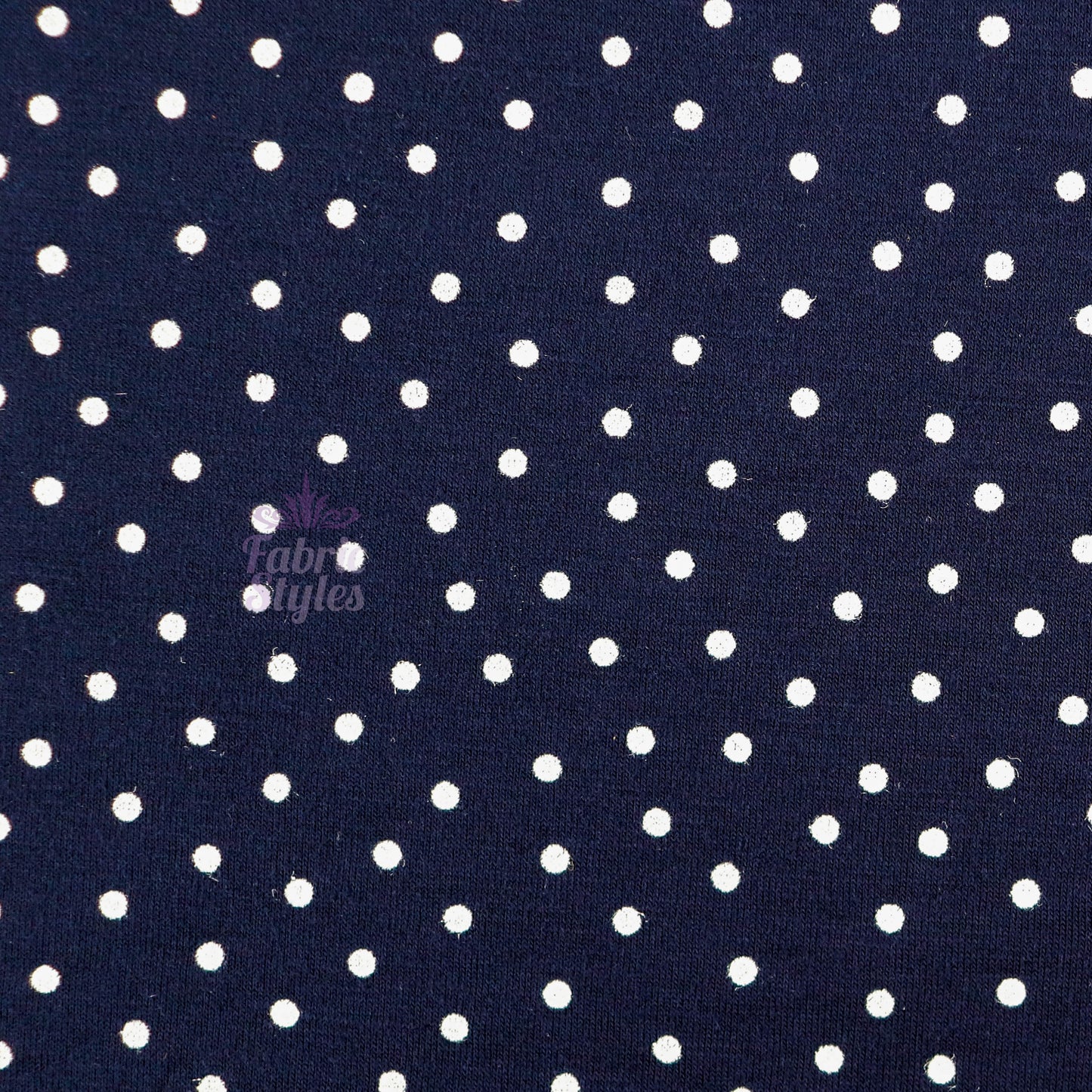 3mm Navy Polka Dot Viscose Elastane