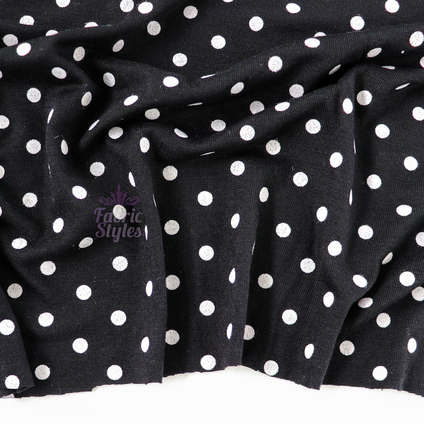5mm Black and White Polka Dot Viscose Elastane