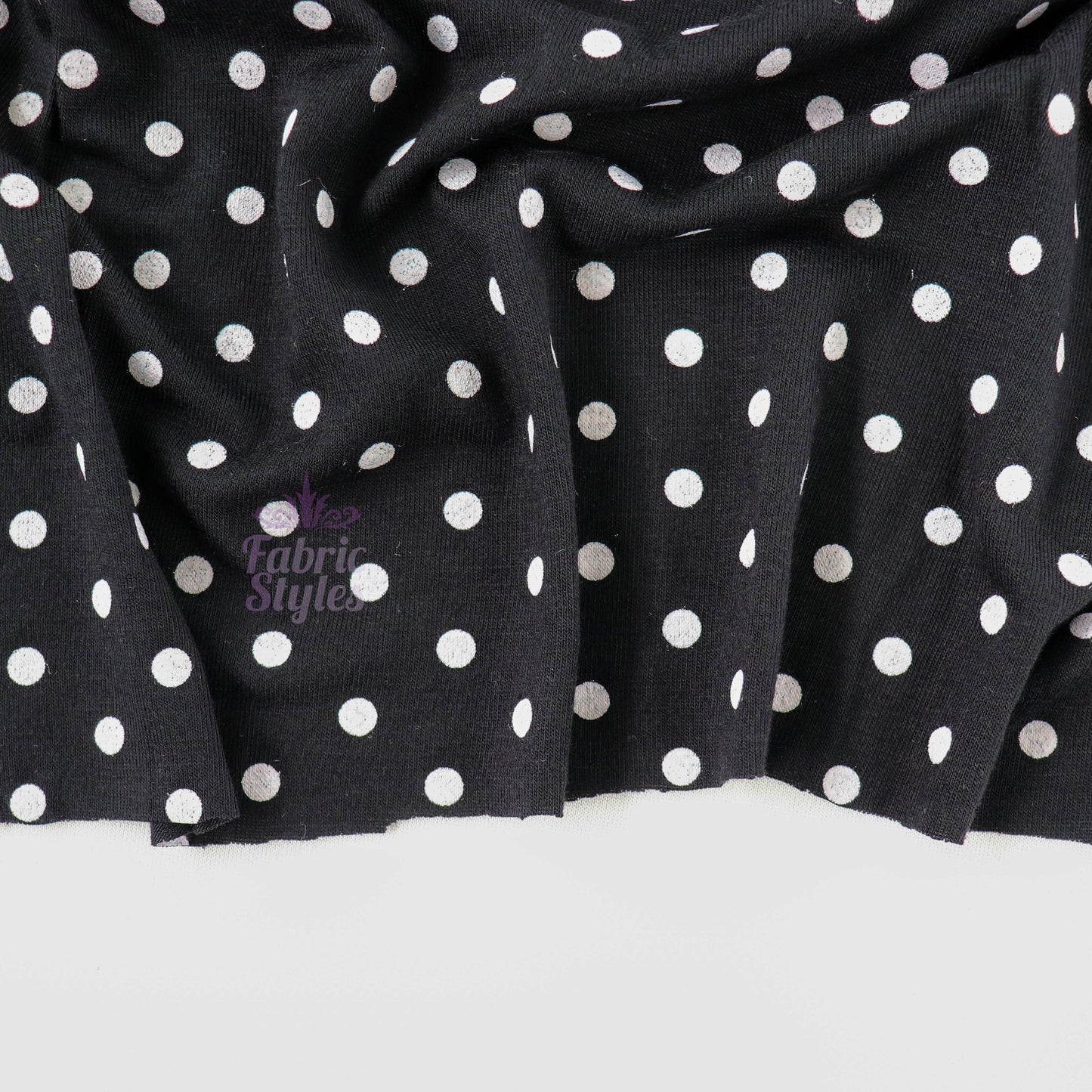 5mm Black and White Polka Dot Viscose Elastane