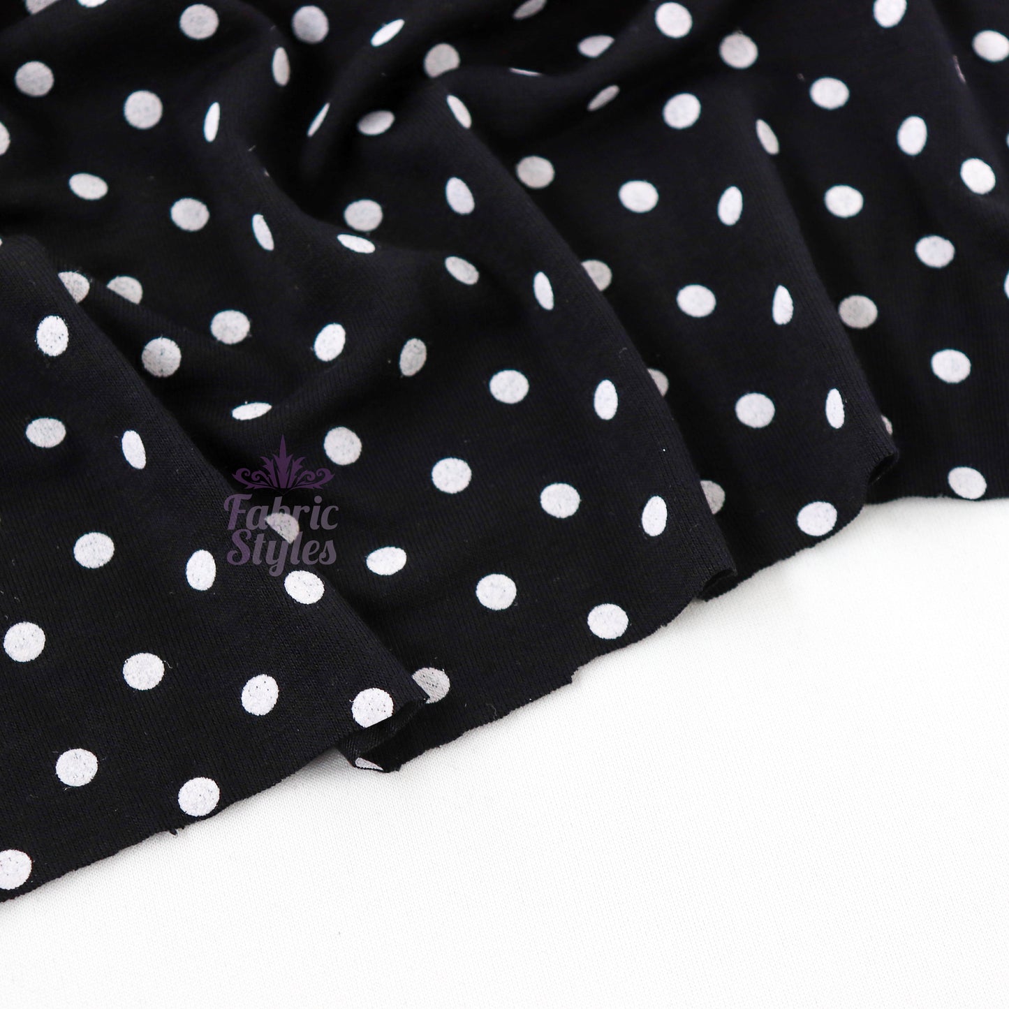 5mm Black and White Polka Dot Viscose Elastane