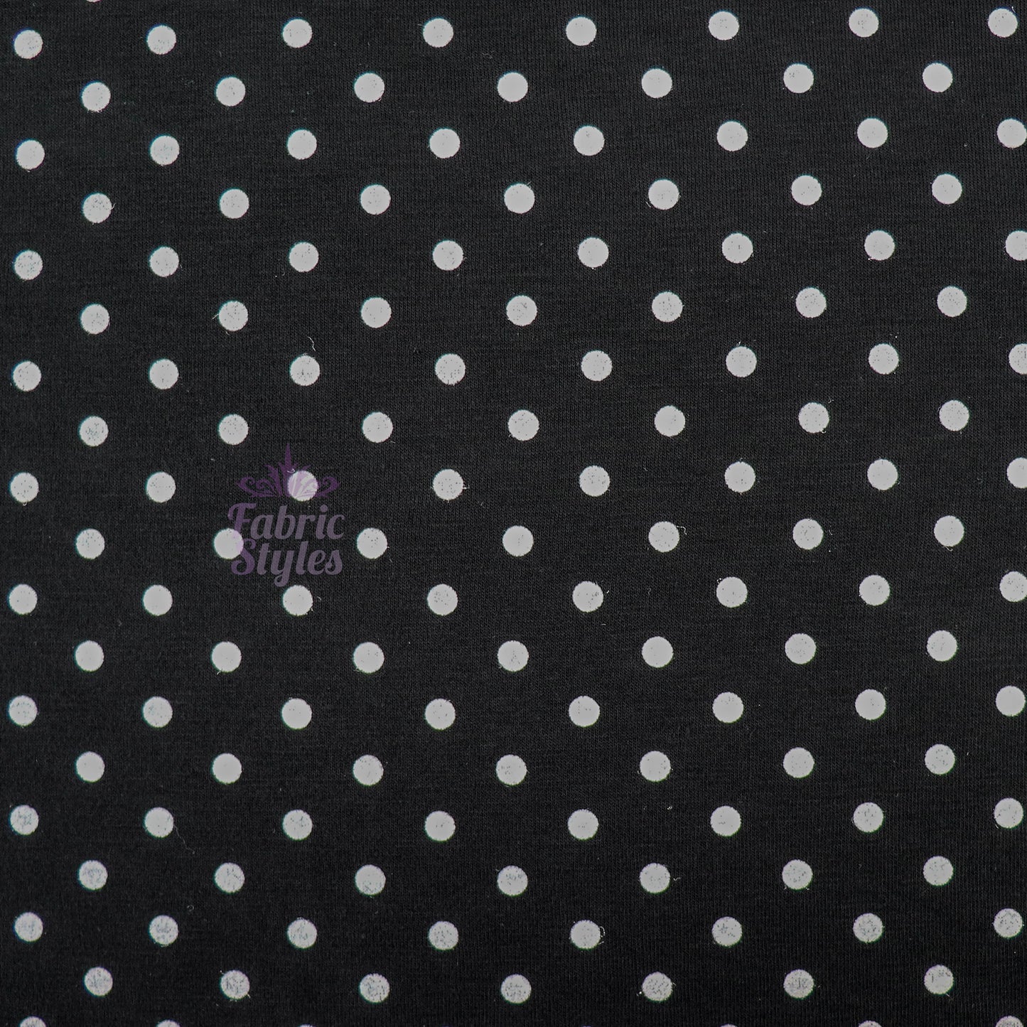 5mm Black and White Polka Dot Viscose Elastane