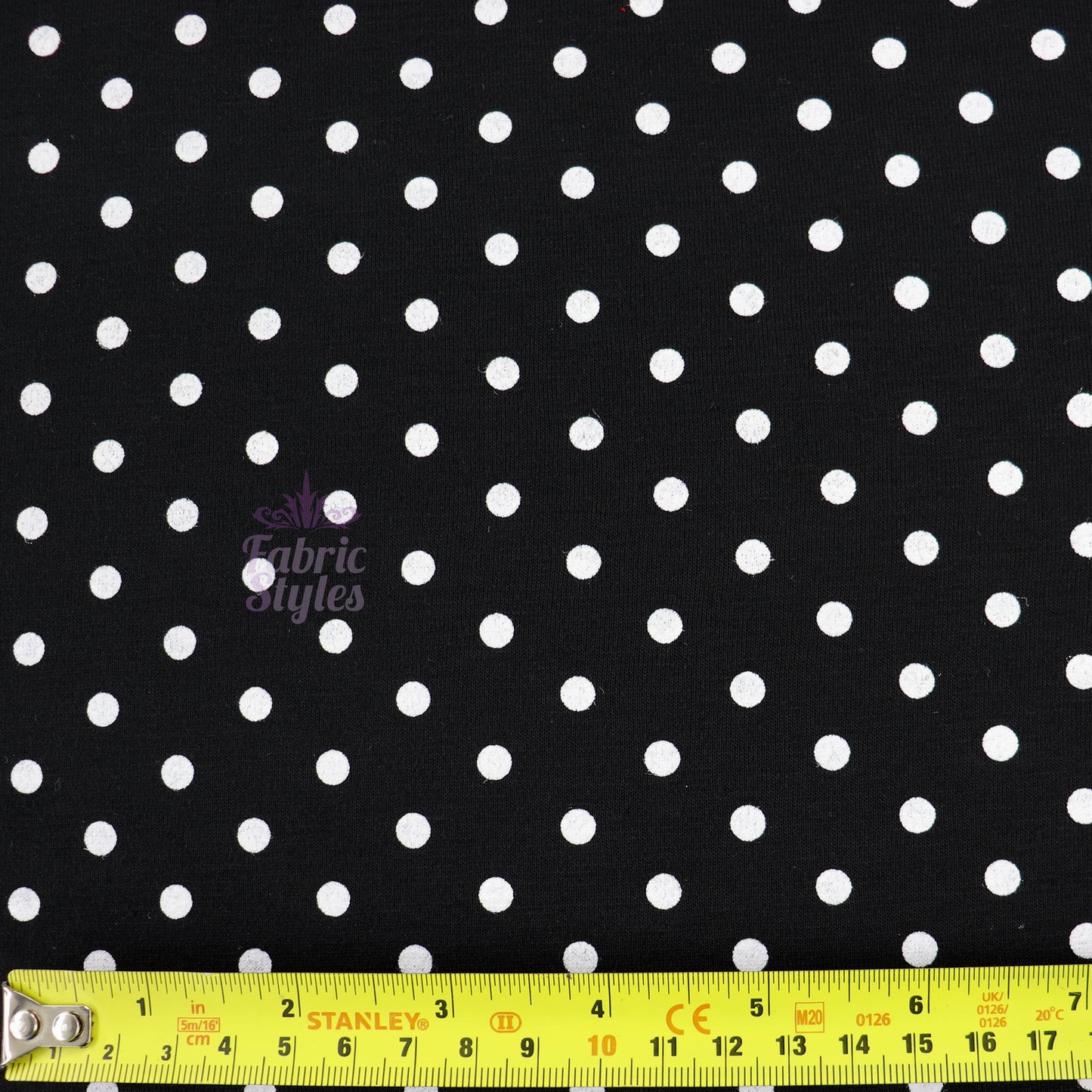5mm Black and White Polka Dot Viscose Elastane
